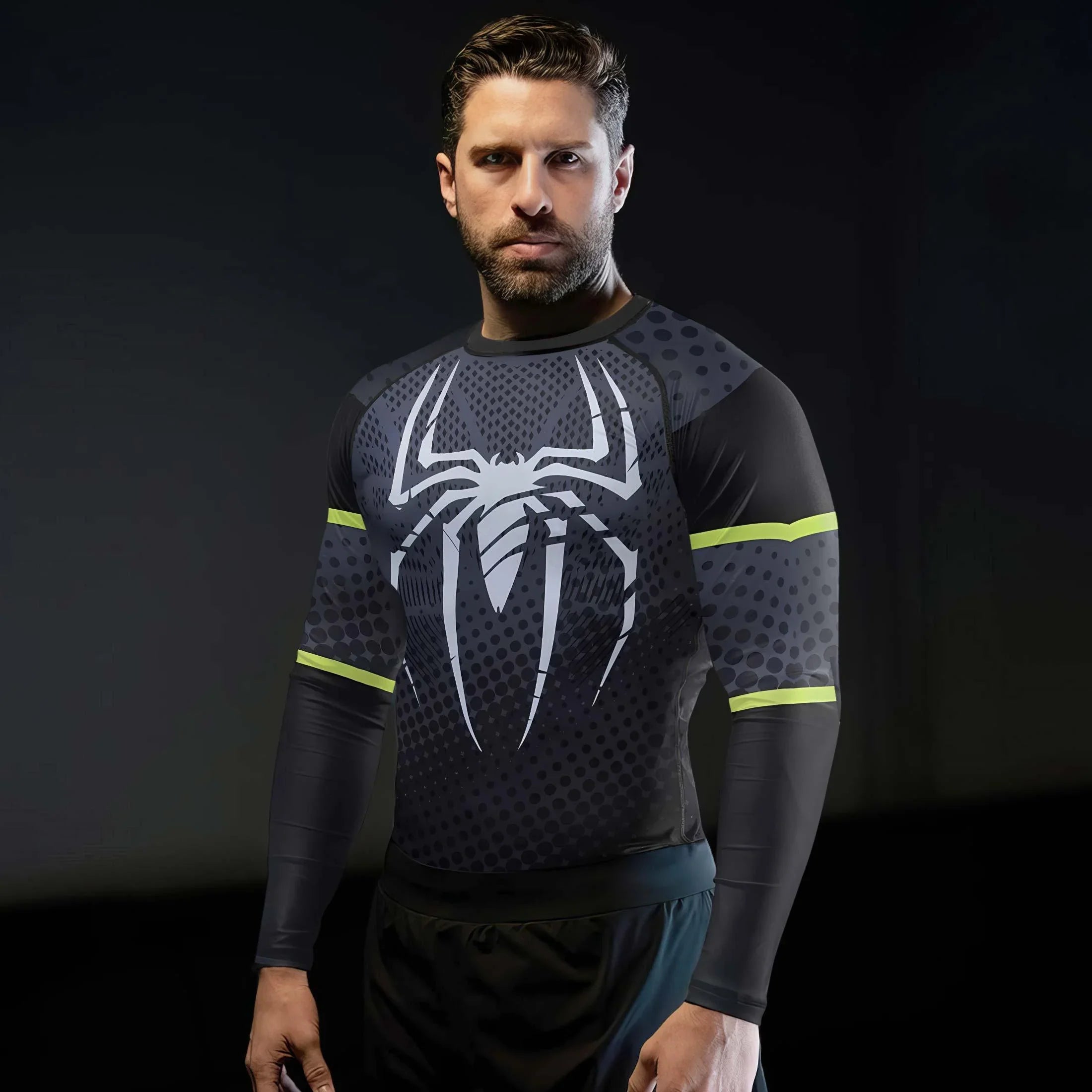 Spider Man Black Rash Guard for MMA, BJJ, Fitness