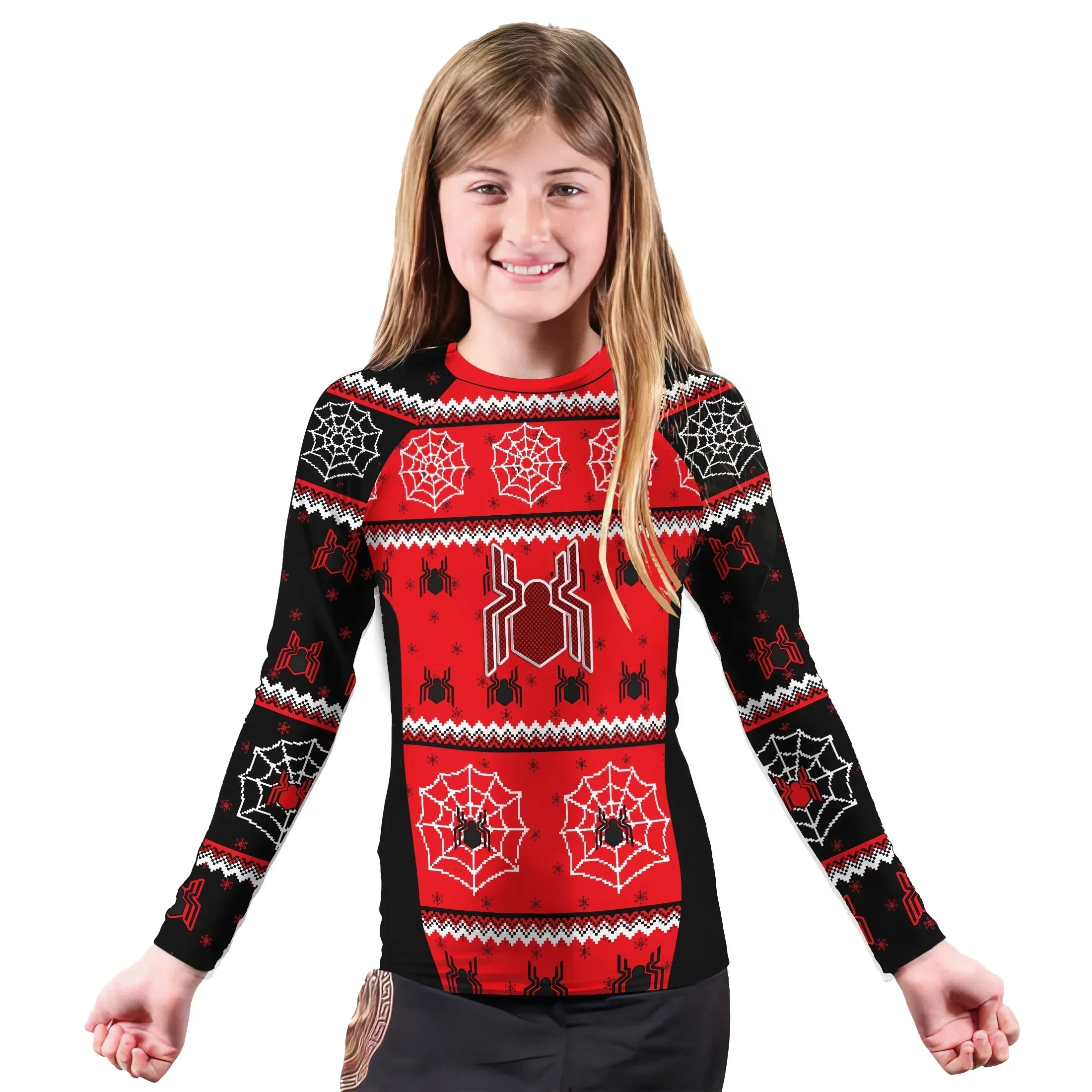 Spider Rash Guard Kids Rash Guard – Spider Man Christmas Techsuit for Athletes