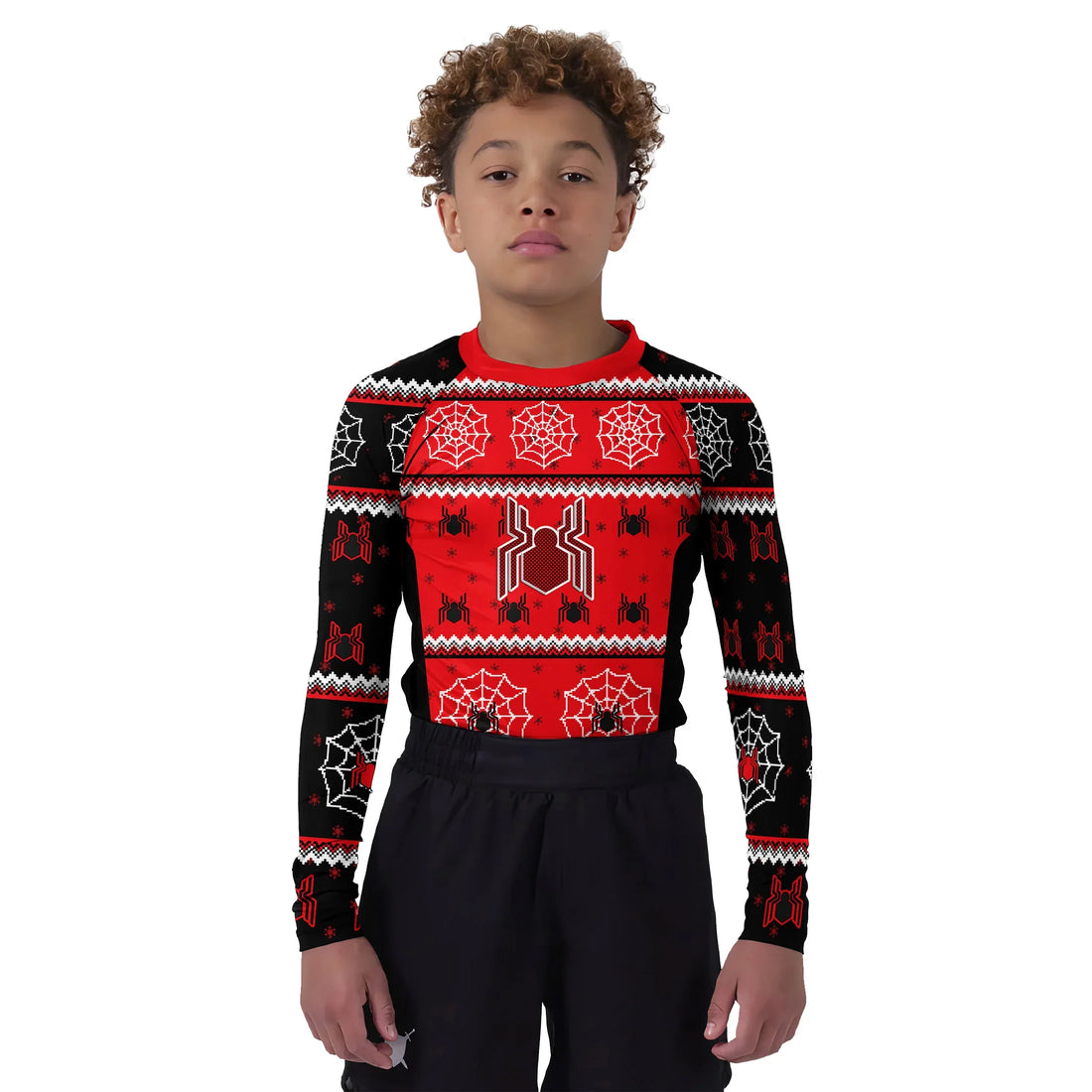 Spider Man Christmas Techsuit Kids Rash Guard
