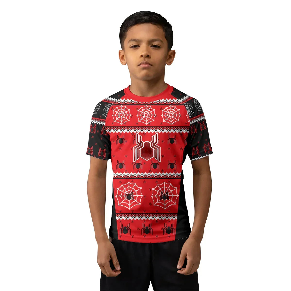 Spider Man Christmas Techsuit Kids Rash Guard