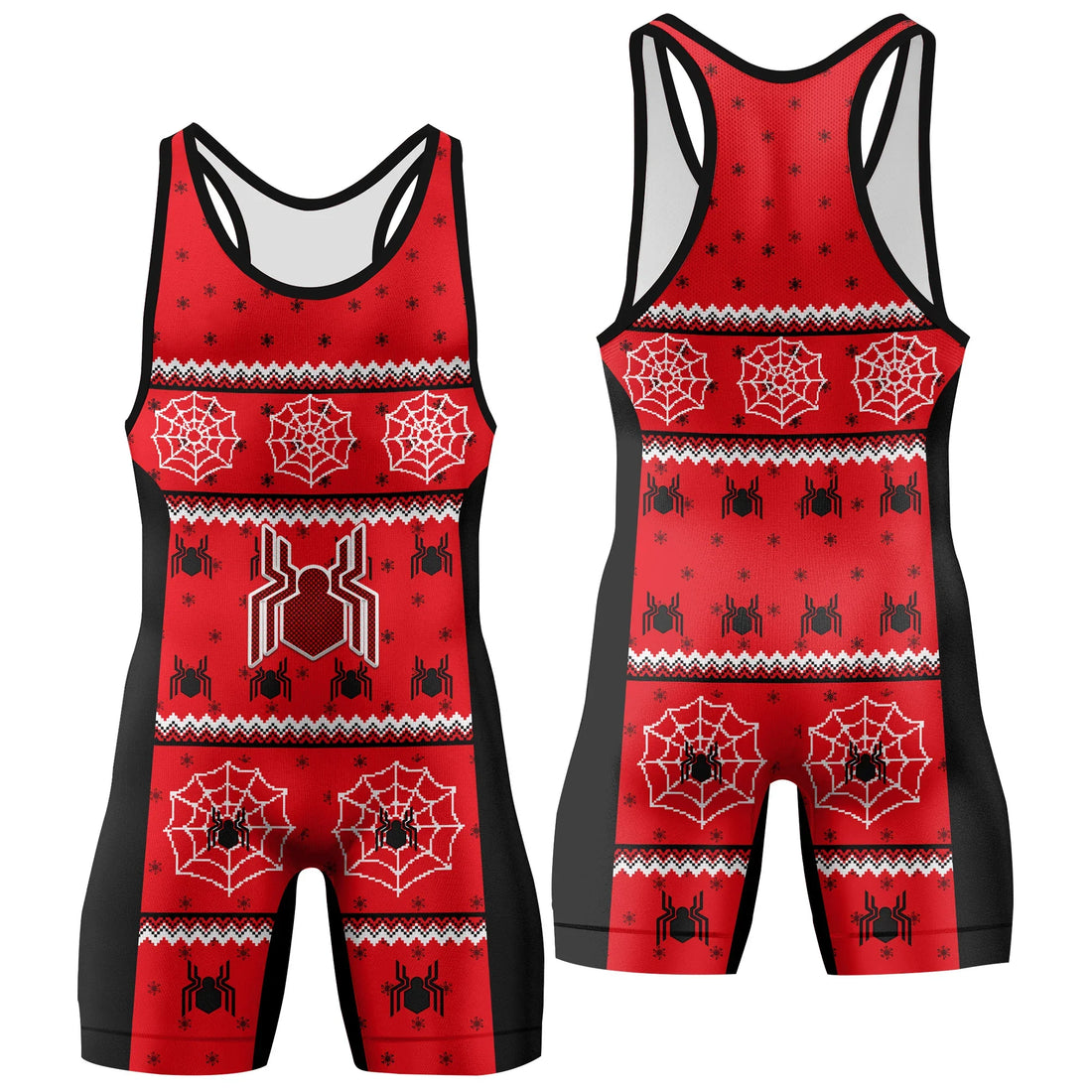 Spider Man Christmas Techsuit Wrestling Singlet
