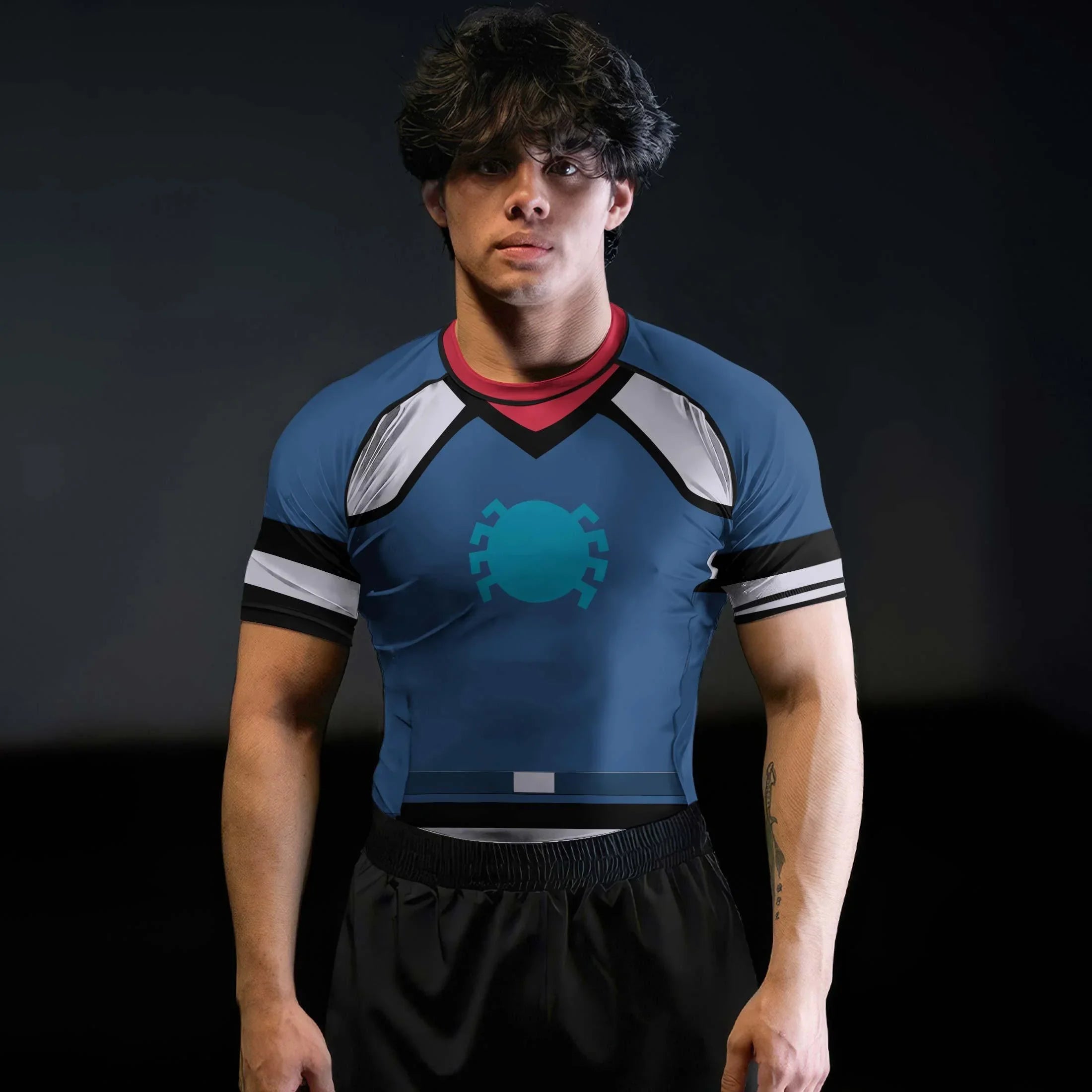 Spider Web Rash Guard Spider-Man Cosplay Rash Guard for MMA & Fitness