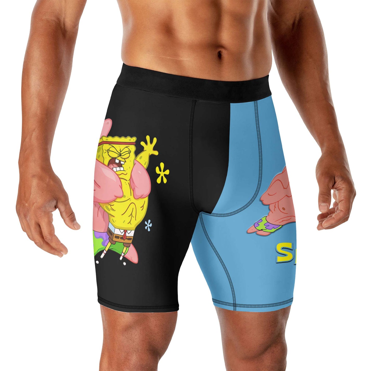 SpongeBob Versus Patrick Compression Shorts | Anime Gym Wear