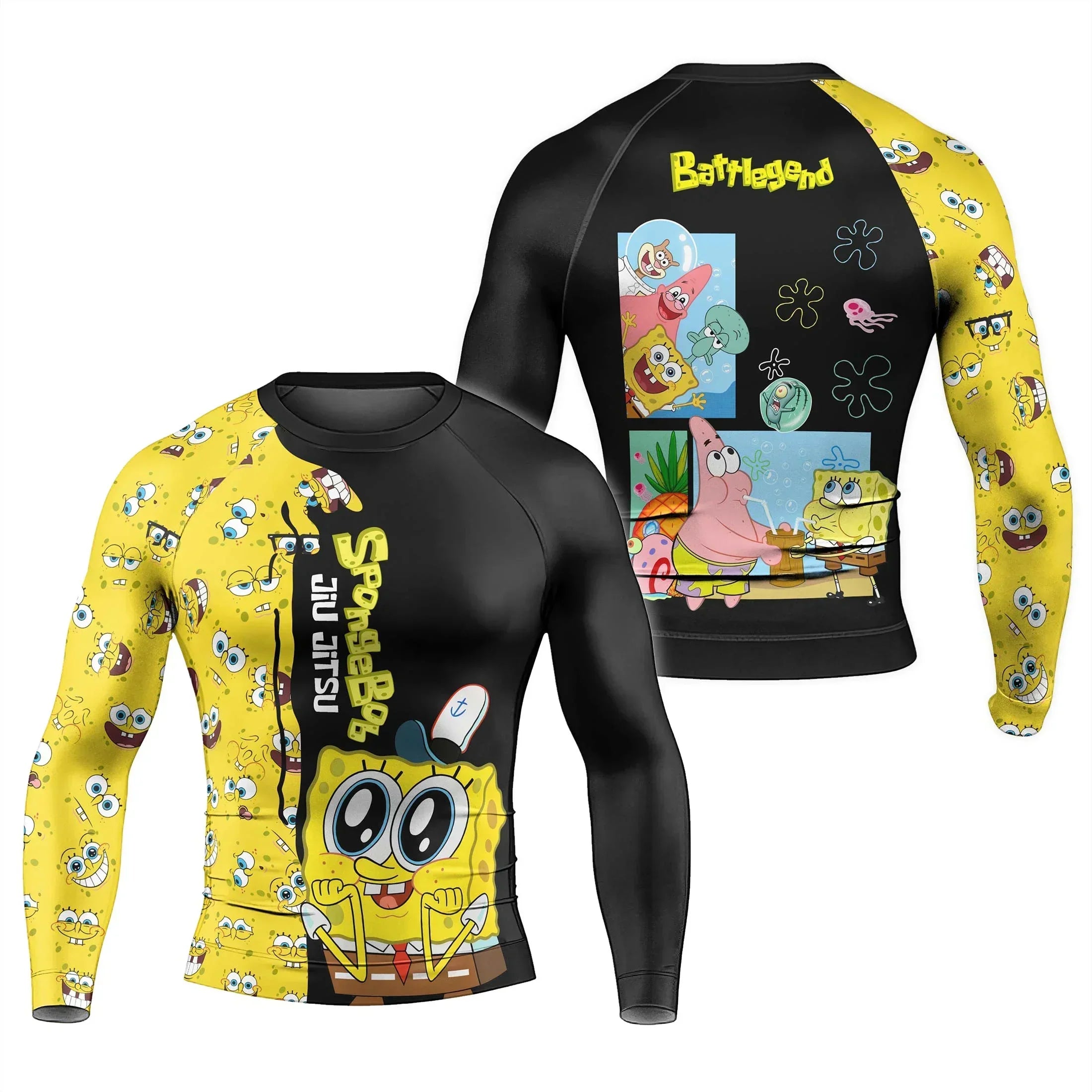 Spongebob Jiu Jitsu Rash Guard | Athletic Rash Guard Design