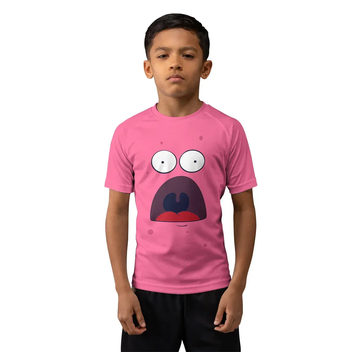 Spongebob Patrick Star Surprise Face Kids Rash Guard
