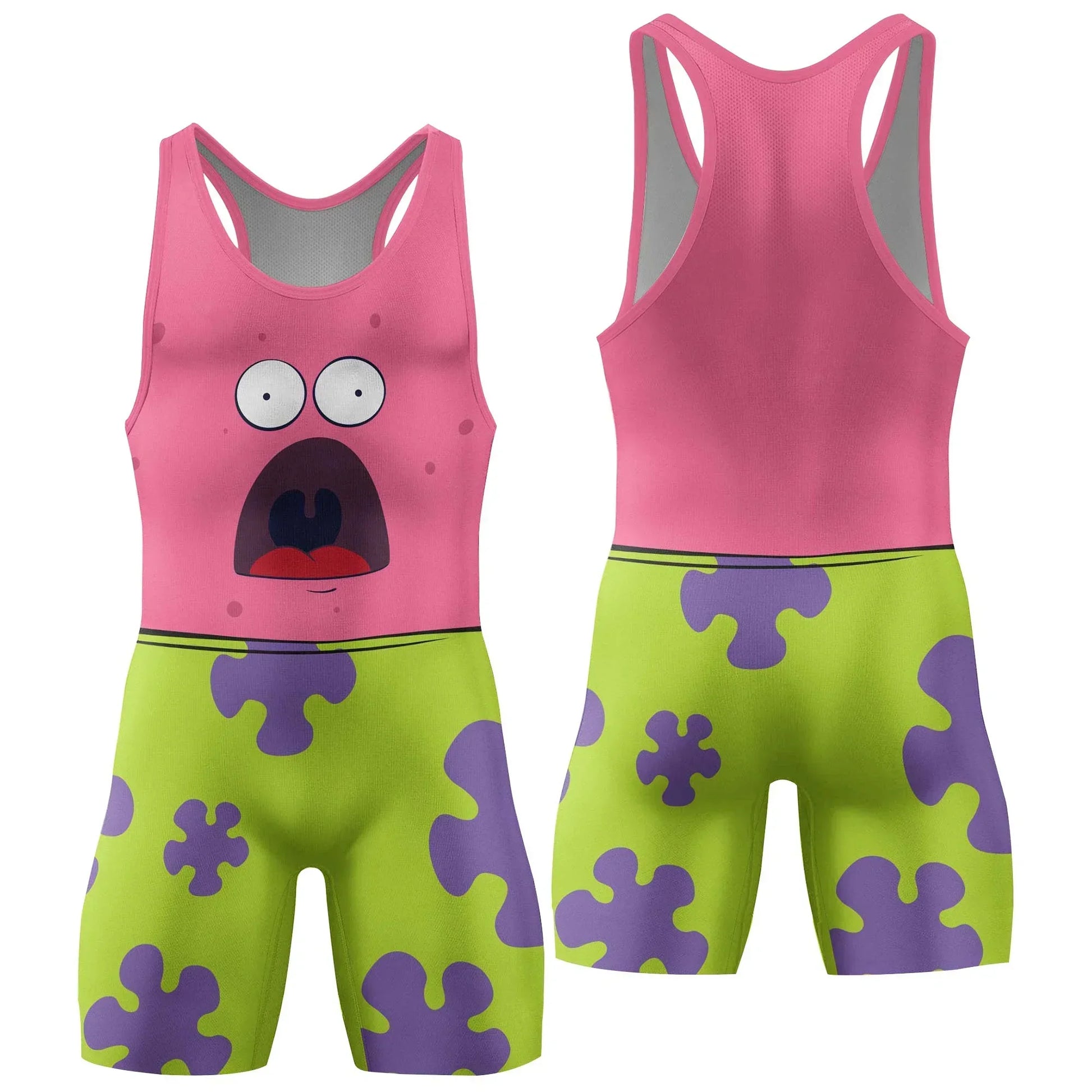 Spongebob Patrick Star Surprise Face Wrestling Singlet