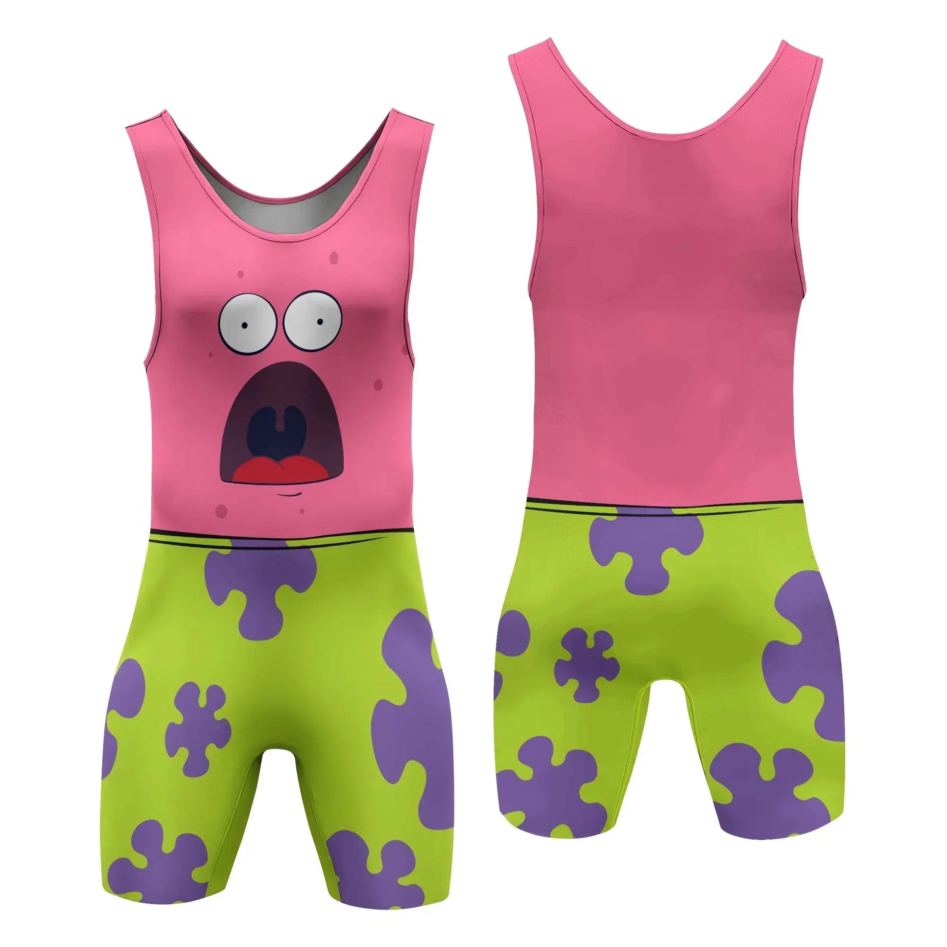 Spongebob Patrick Star Surprise Face Wrestling Singlet