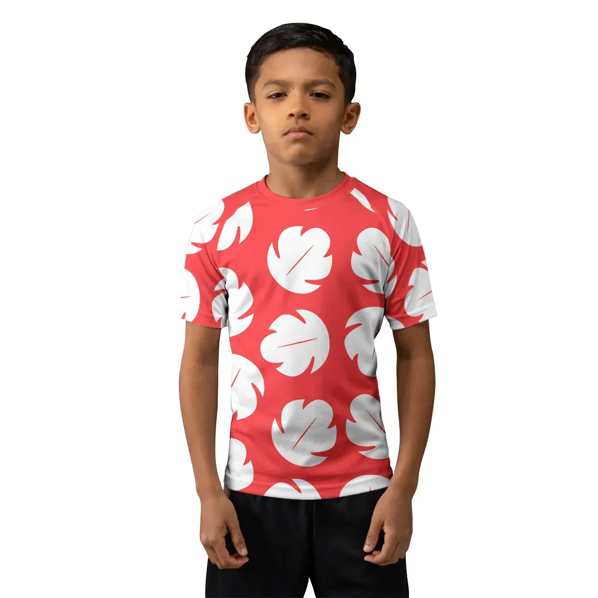 Stitch Lilo Red Leaf Kids Rash Guard