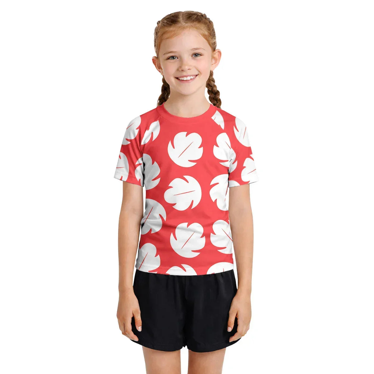 Stitch Lilo Red Leaf Kids Rash Guard