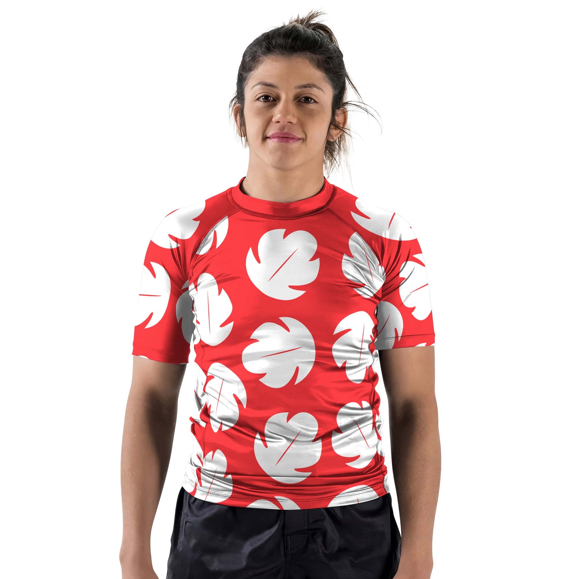 Stitch Lilo Red Leaf Rash Guard