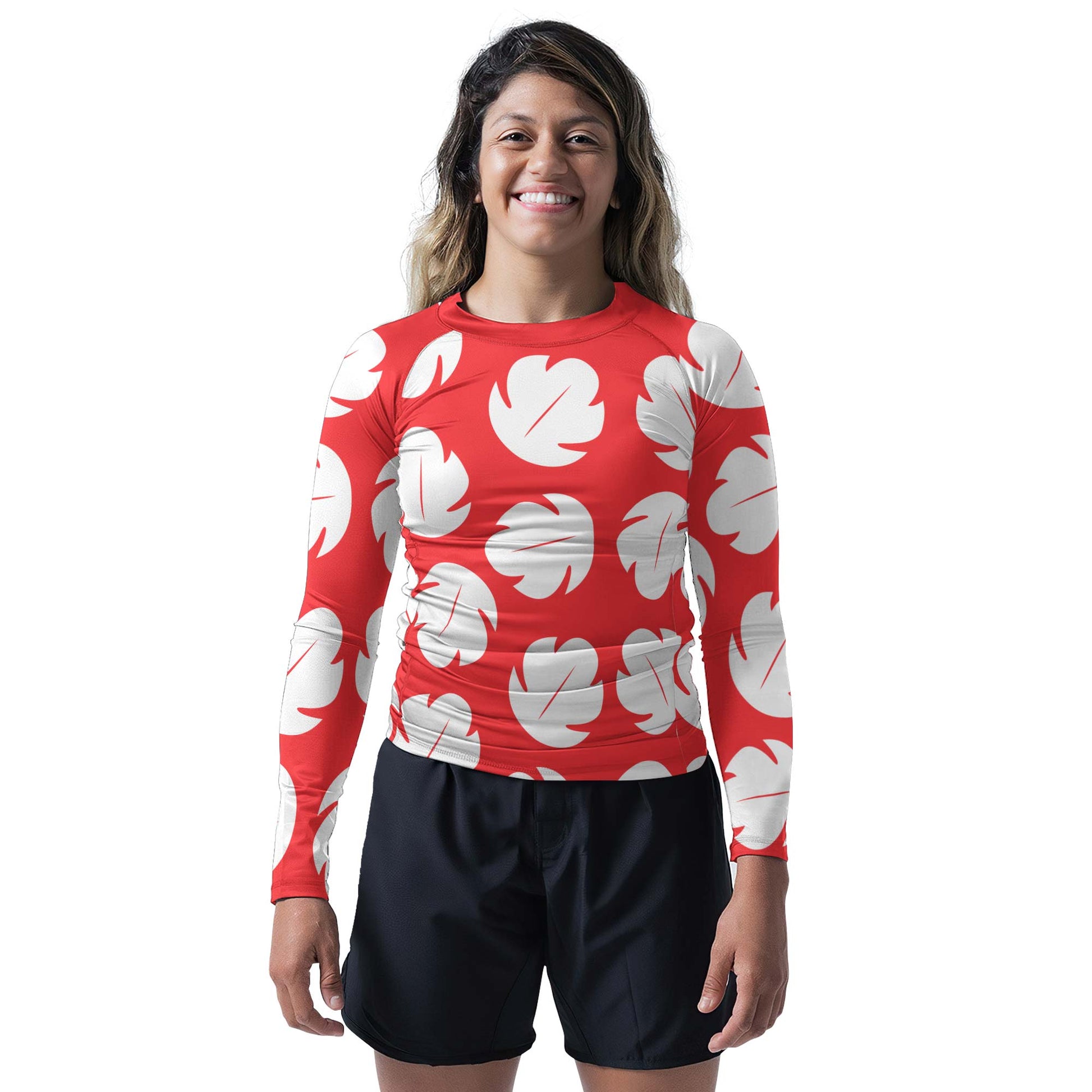 Stitch Lilo Red Leaf Rash Guard