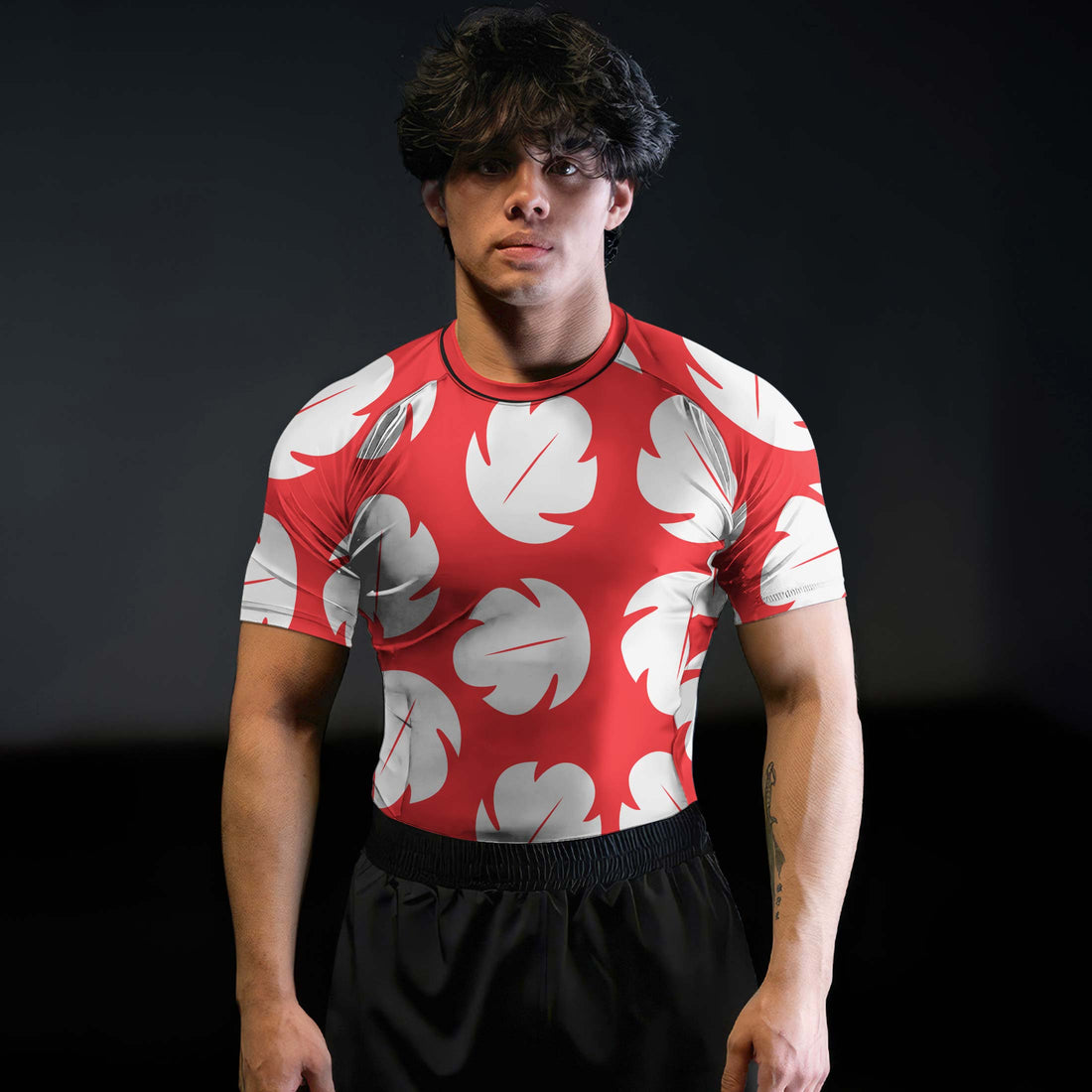 Stitch Lilo Red Leaf Rash Guard
