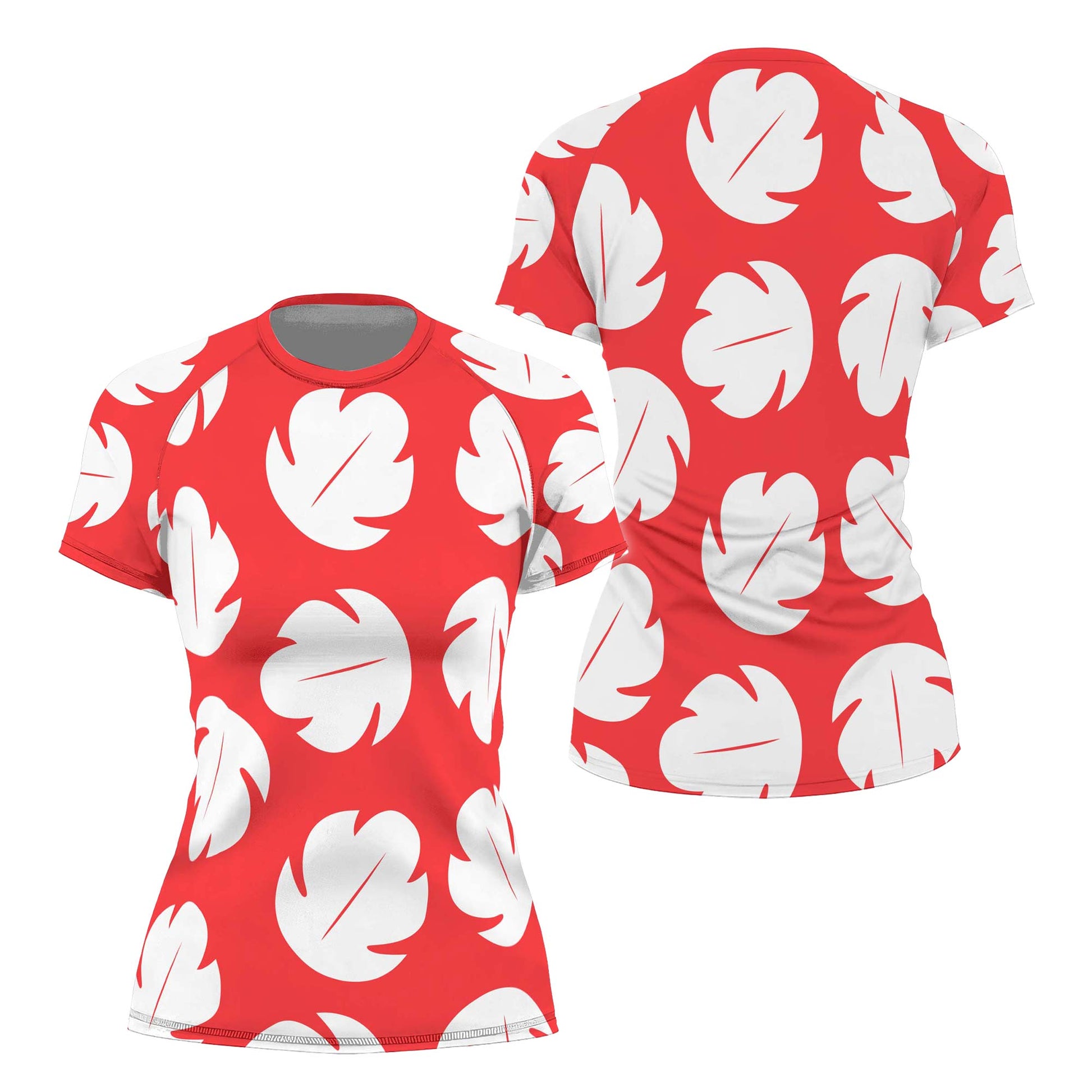 Stitch Lilo Red Leaf Rash Guard