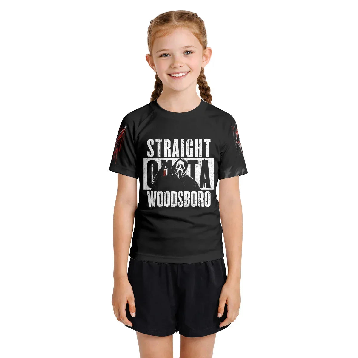 Straight Outta Woodsboro Kids Rash Guard