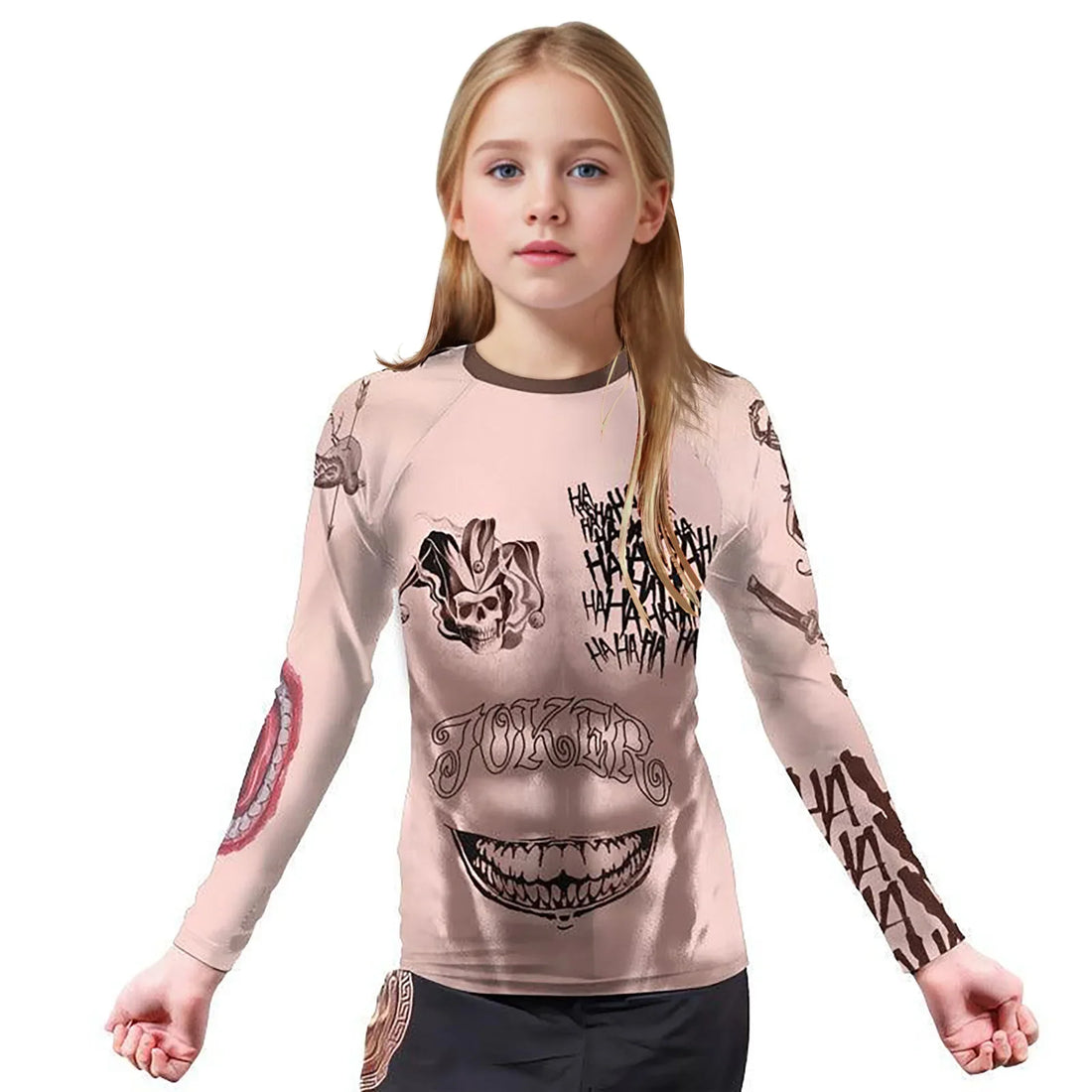 Suicide Squad Joker Tattoo Rash Guard
