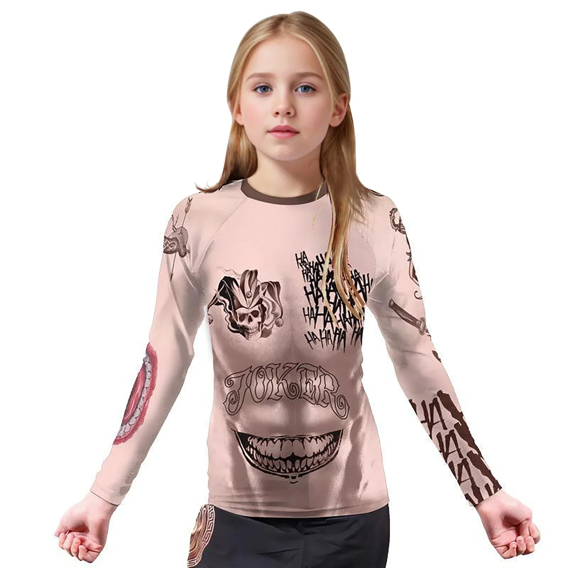 Suicide Squad Joker Tattoo Rash Guard
