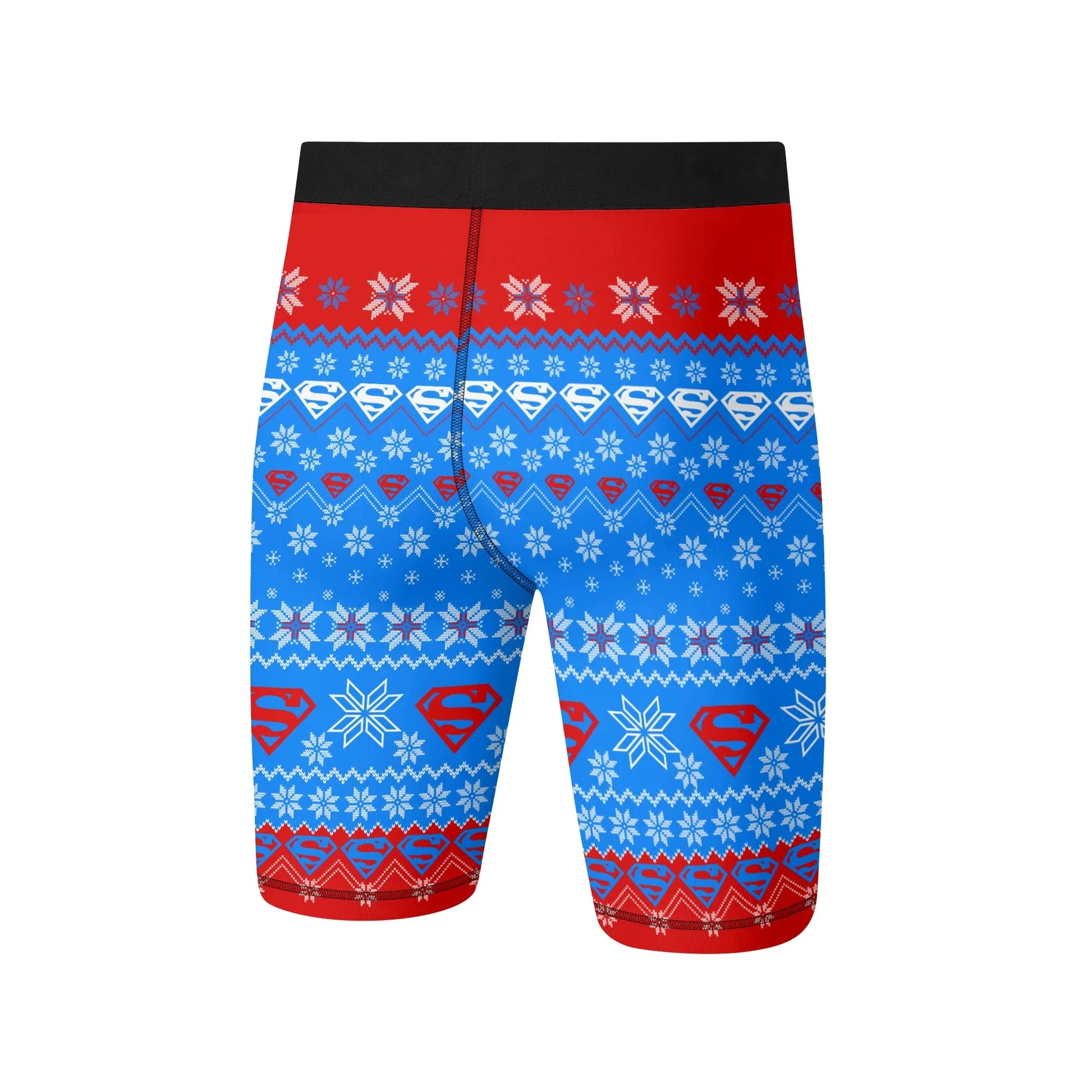 Super Man Christmas Snowflake Compression Shorts
