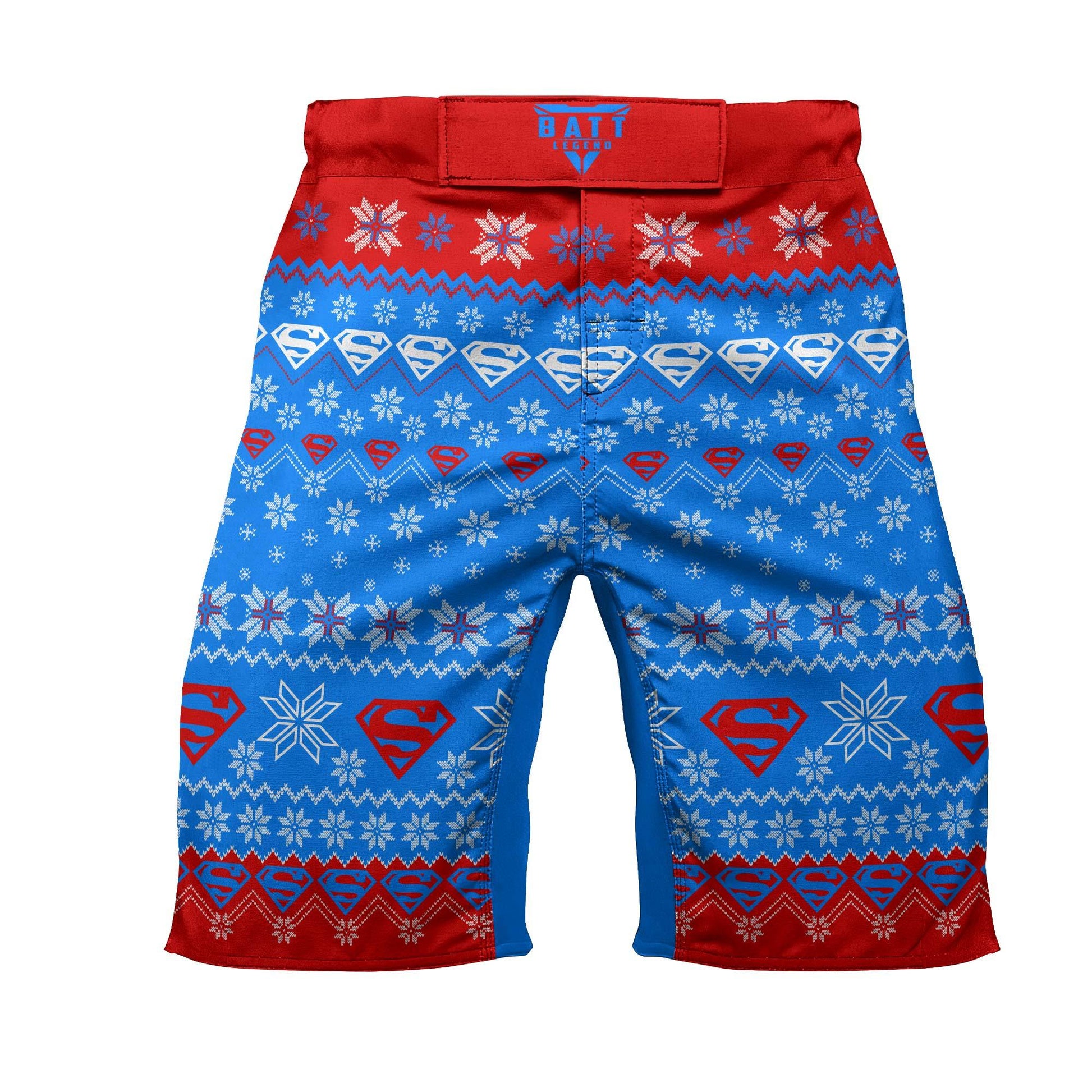 Super Man Christmas Snowflake Fight Shorts