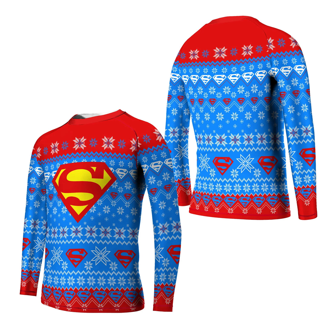 Super Man Christmas Snowflake Kids Rash Guard