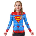 Super Man Christmas Snowflake Kids Rash Guard