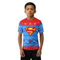 Super Man Christmas Snowflake Kids Rash Guard