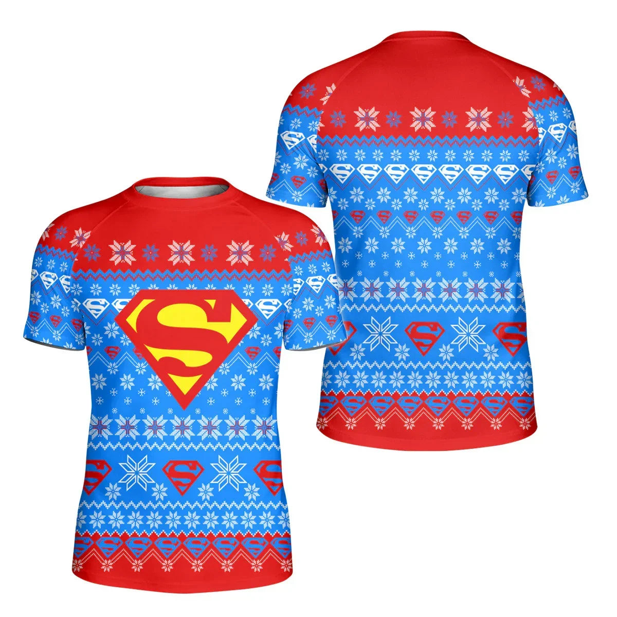 Super Man Christmas Snowflake Kids Rash Guard