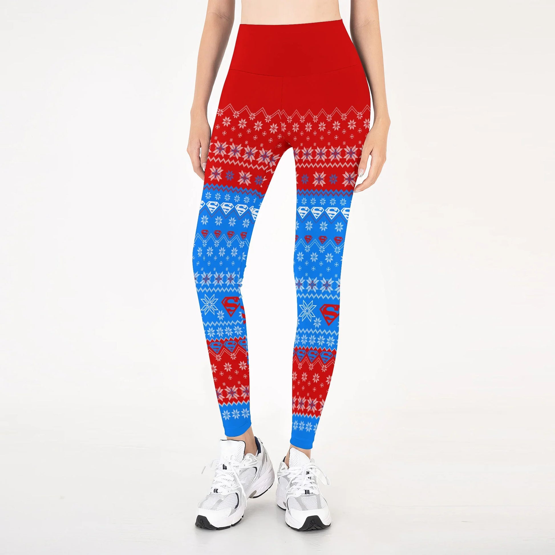 Super Man Christmas Snowflake Leggings