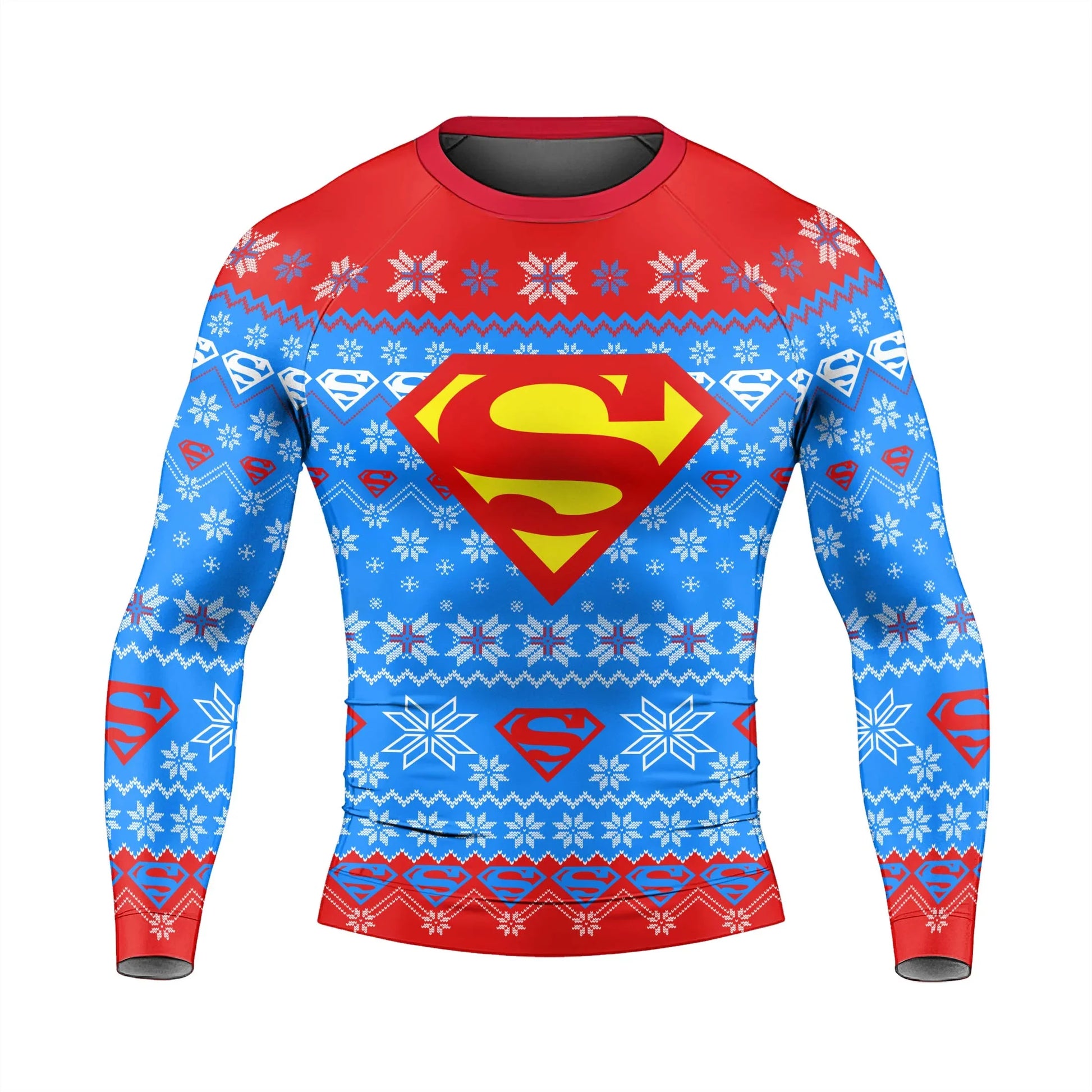 Super Man Christmas Snowflake Rash Guard
