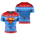 Super Man Christmas Snowflake Rash Guard