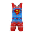 Super Man Christmas Snowflake Wrestling Singlet