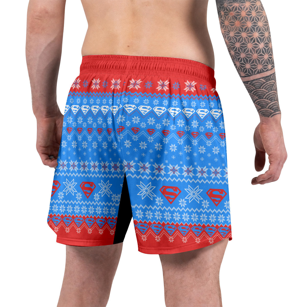 Super Man Christmas Snowflake Grappling Shorts