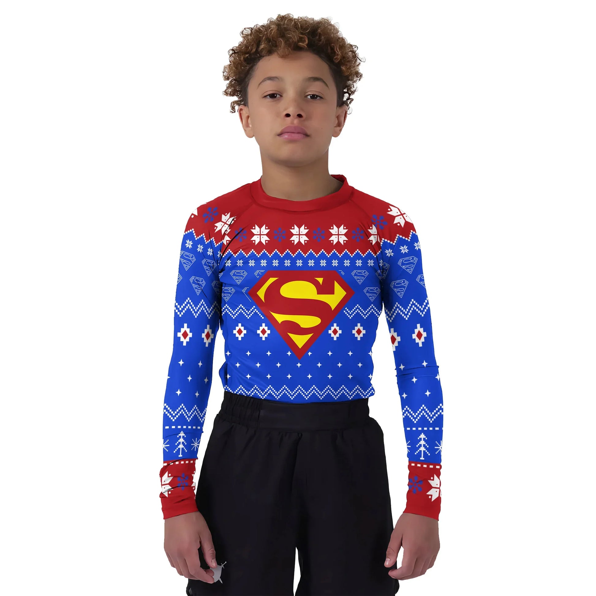 Superman Christmas Kids Rash Guard