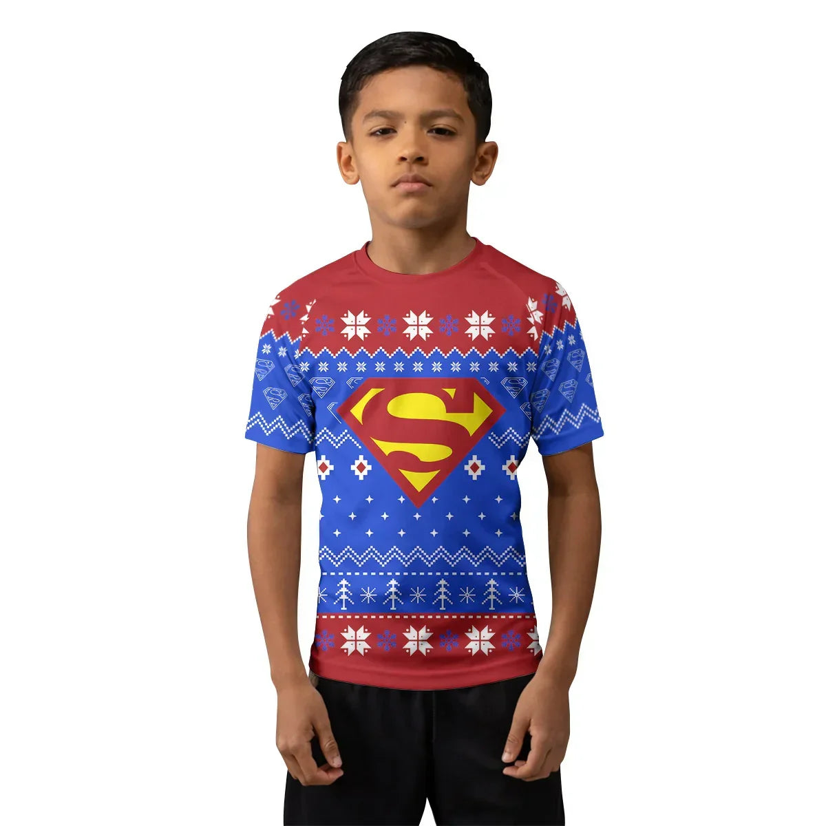 Superman Christmas Kids Rash Guard