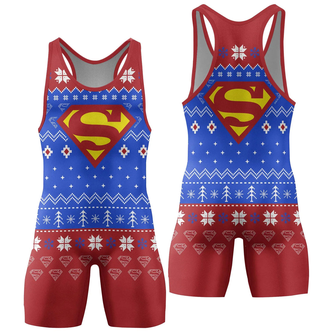 Superman Christmas Wrestling Singlet