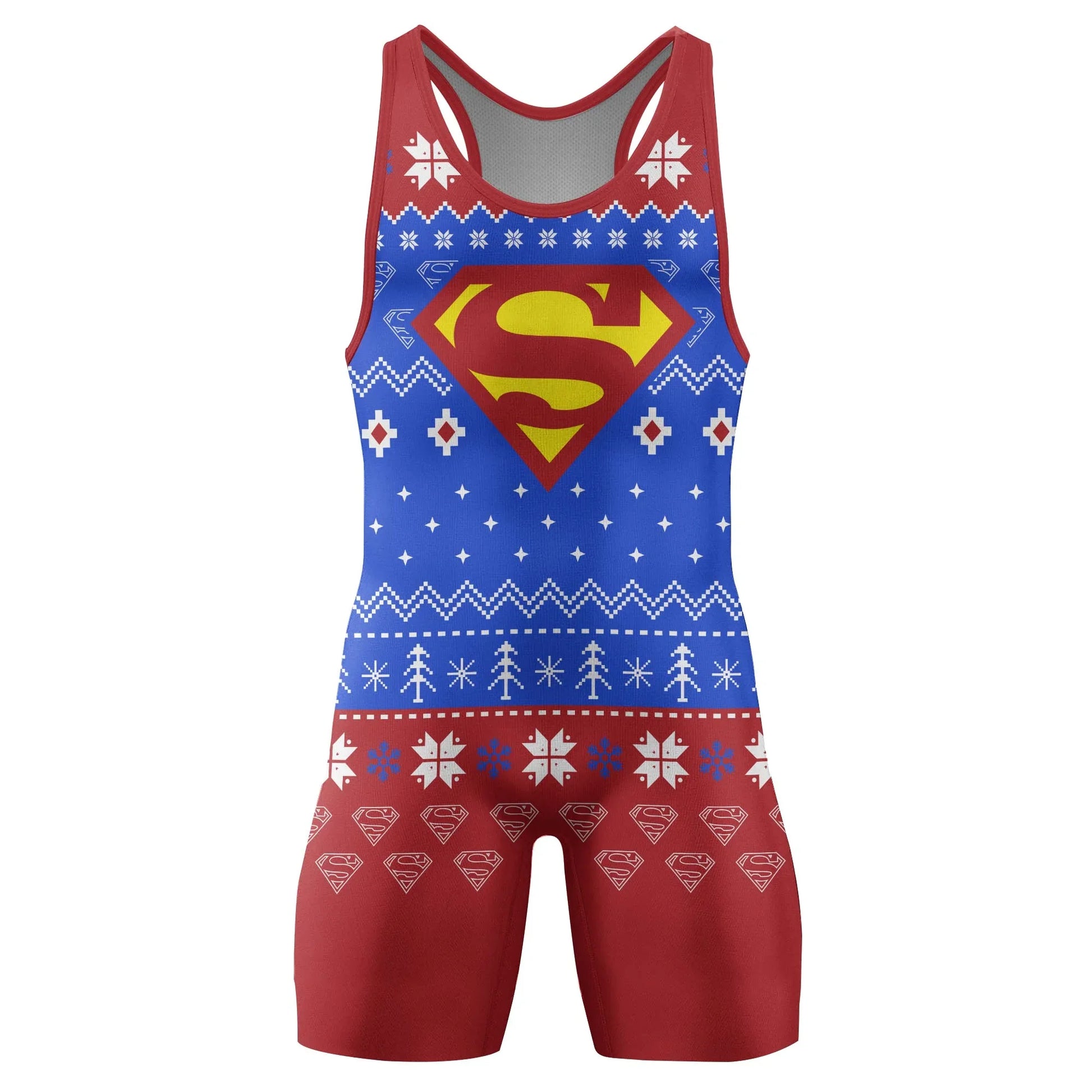 Superman Christmas Wrestling Singlet