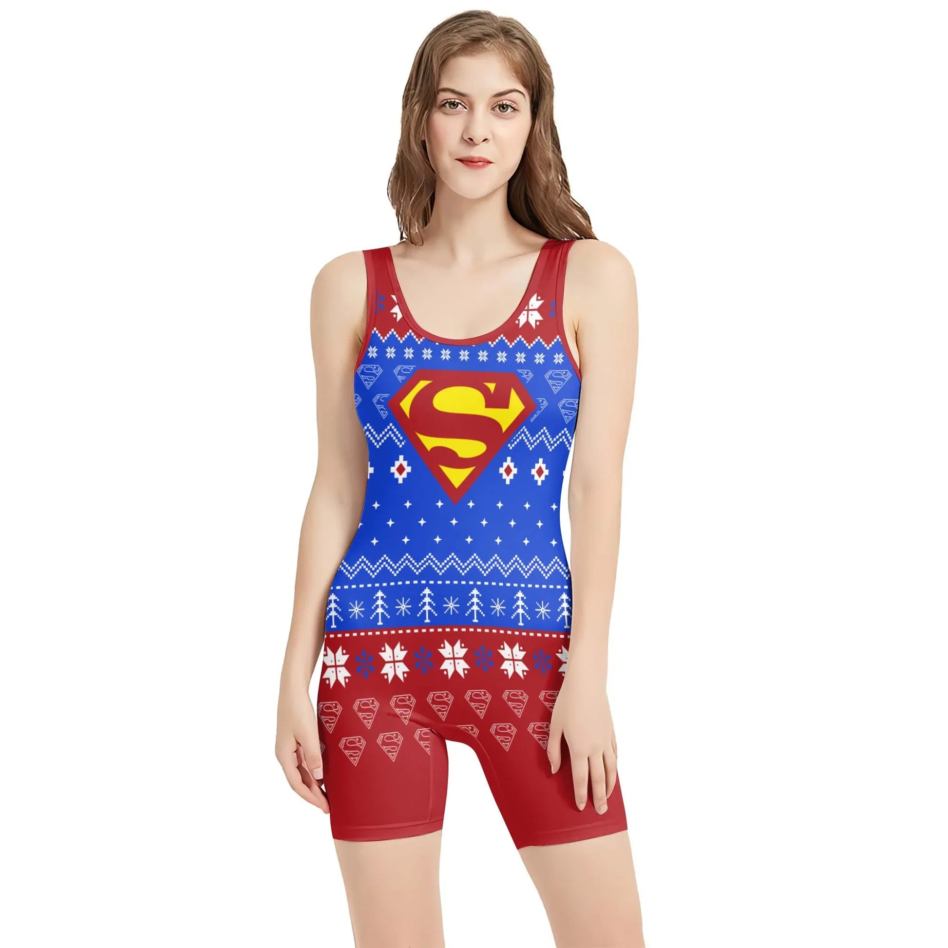 Superman Christmas Wrestling Singlet