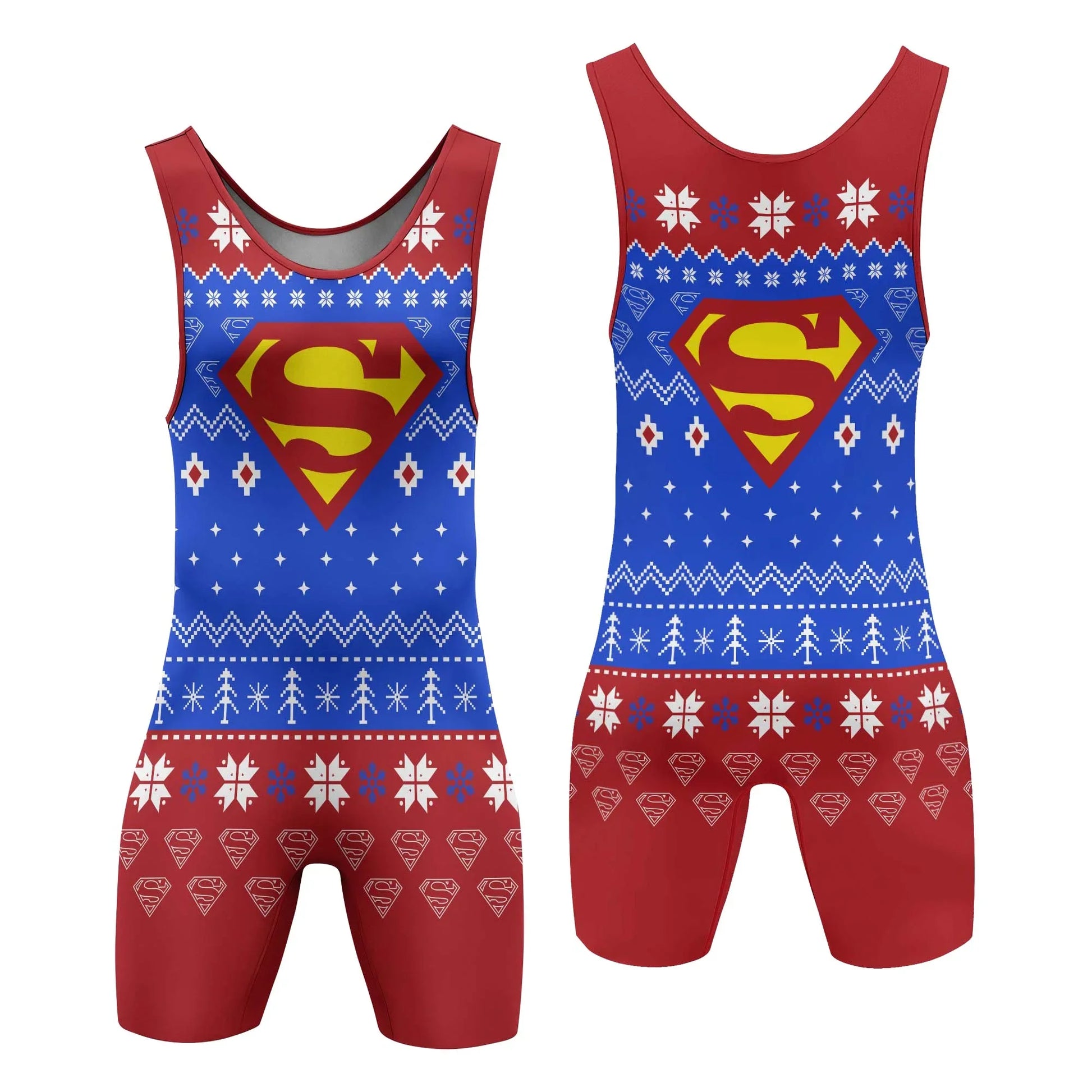 Superman Christmas Wrestling Singlet