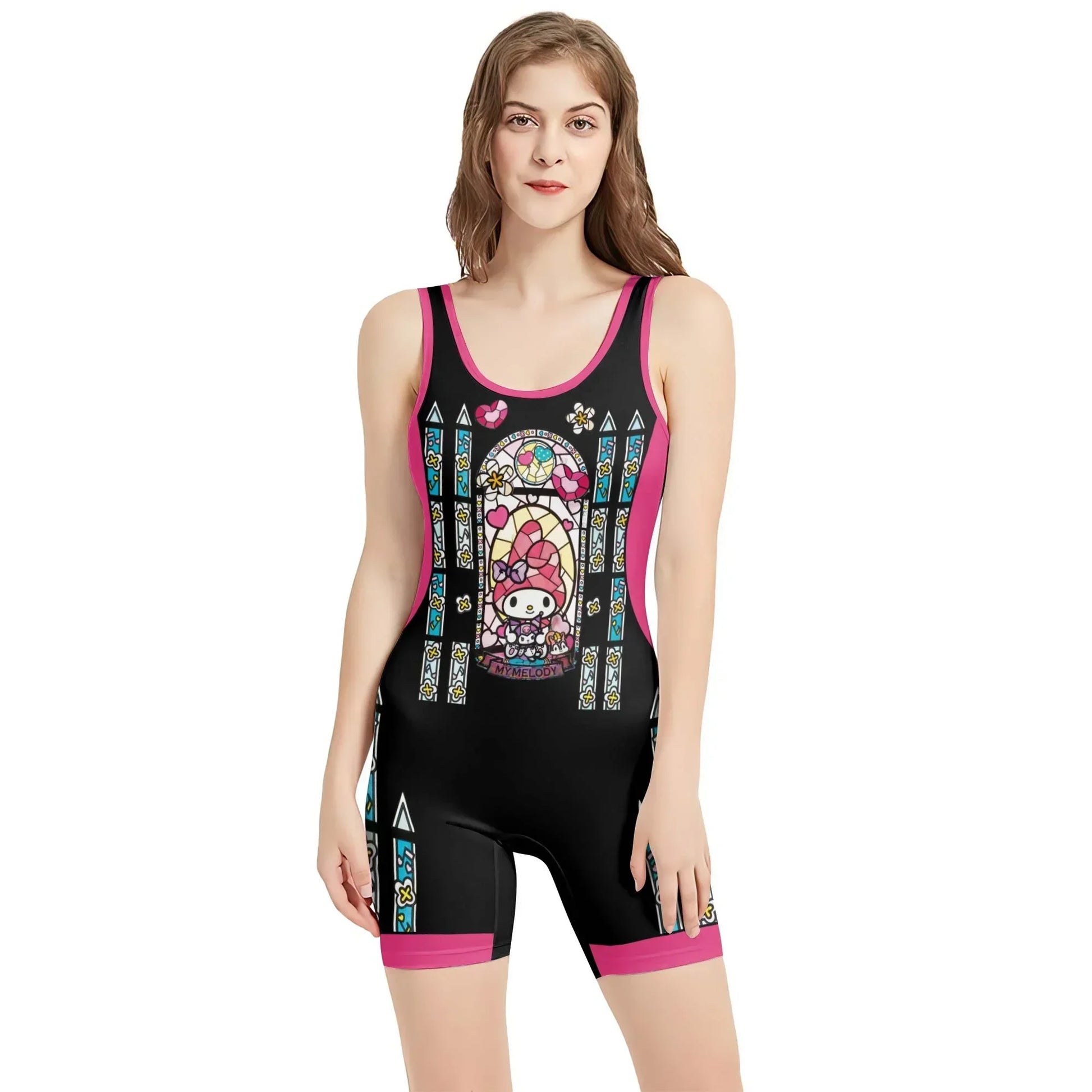 Sweet Melody Angel Glow Wrestling Singlet