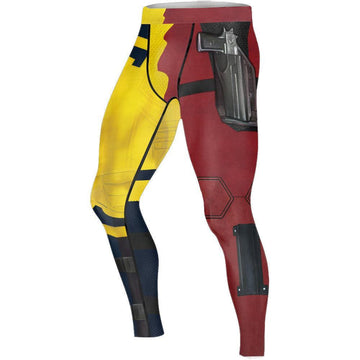 The Half Deadpool And Wolverine Men's Compression Leggings