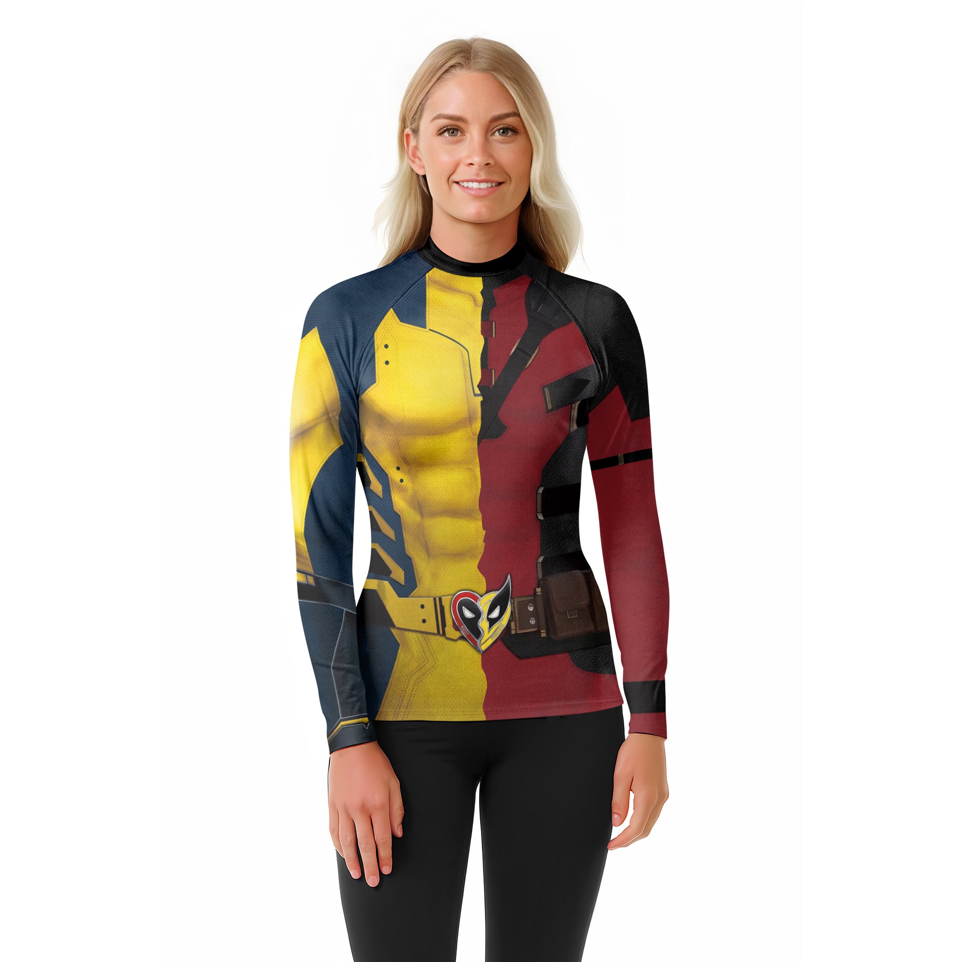 The Half Deadpool And Wolverine Rash Guard
