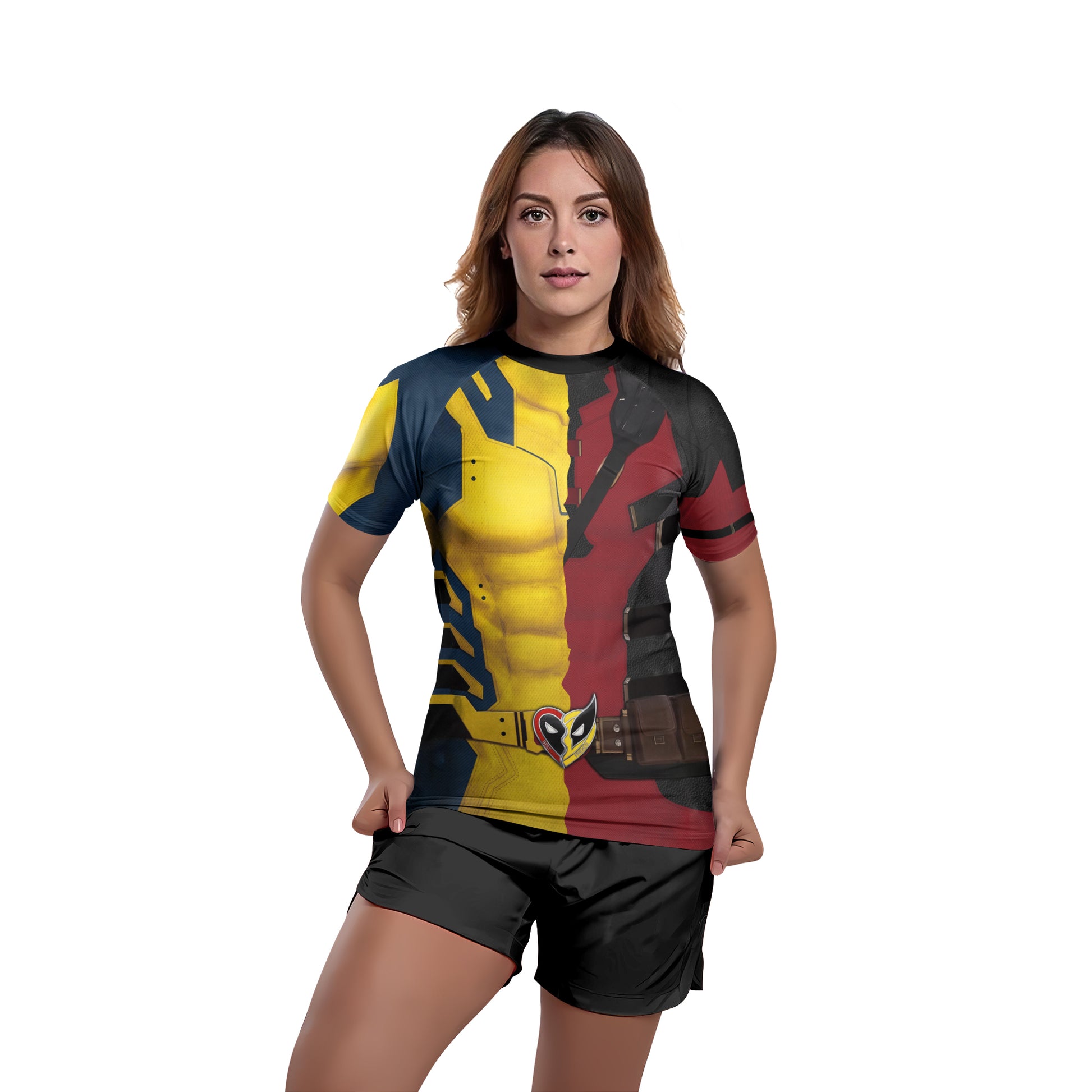 The Half Deadpool And Wolverine Rash Guard