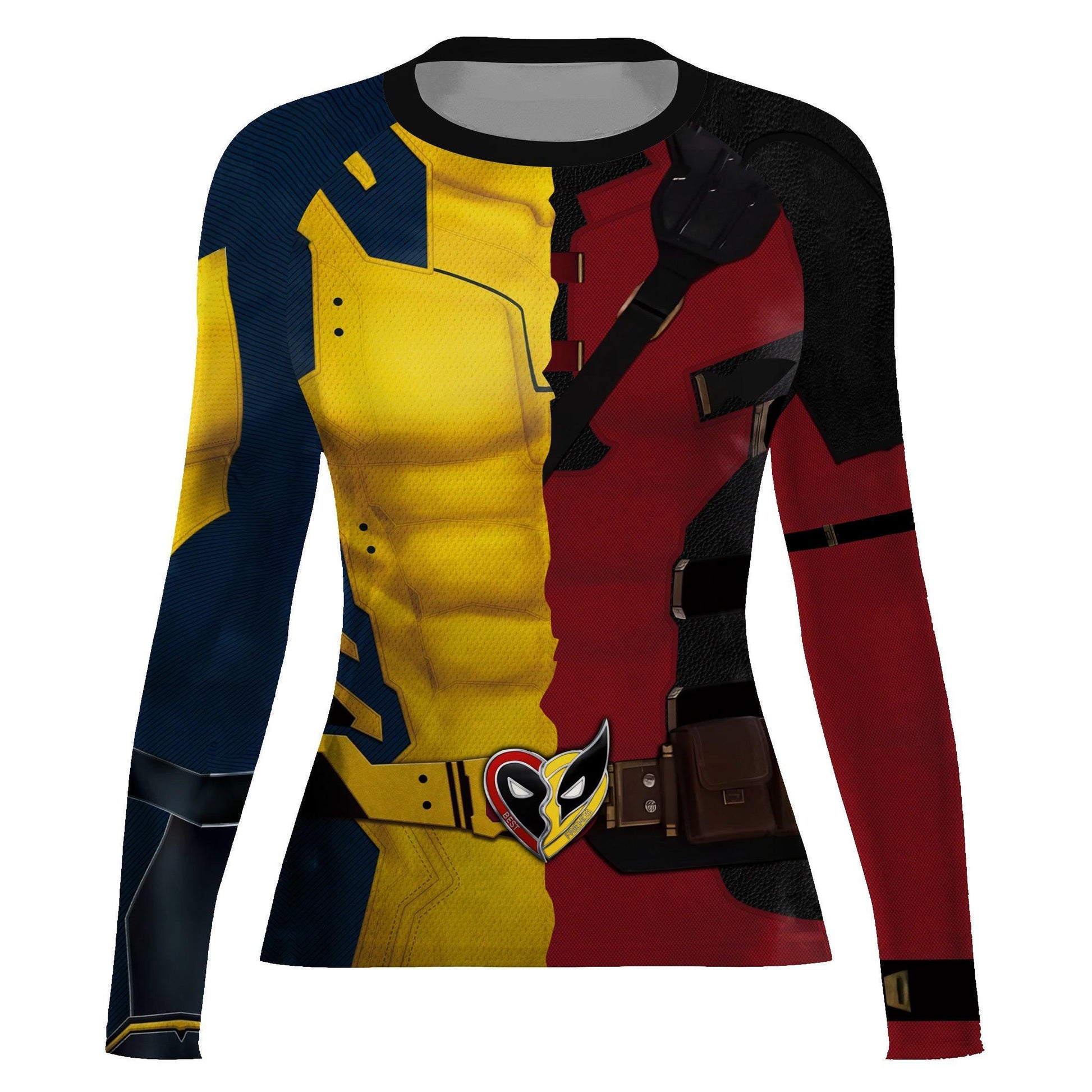 The Half Deadpool And Wolverine Rash Guard