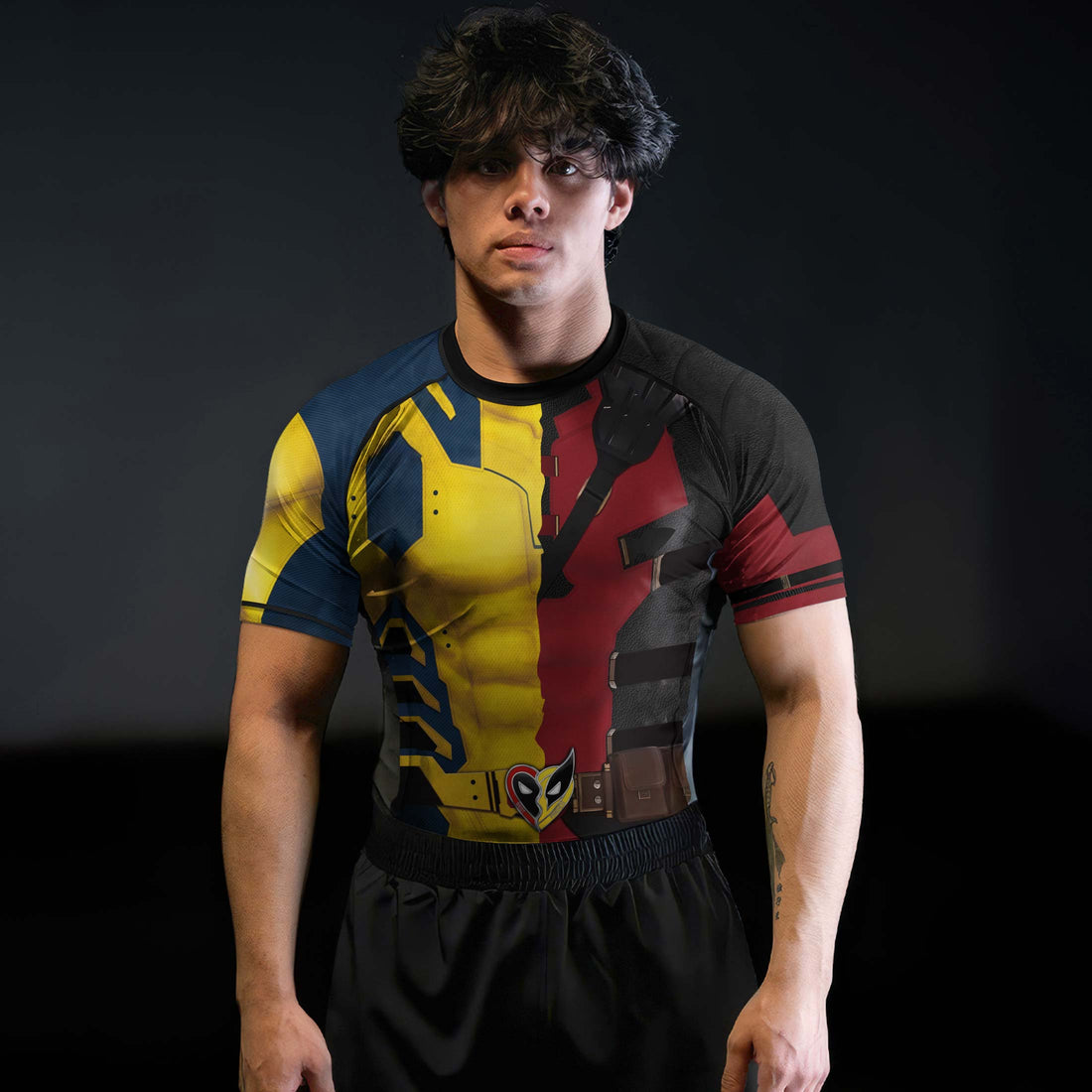 The Half Deadpool And Wolverine Rash Guard