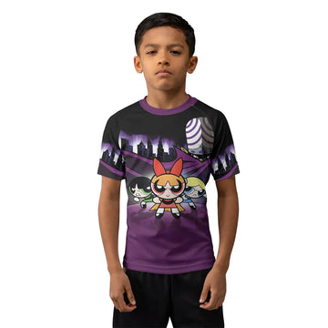 The Powerpuff Girls Versus Mojo Jojo Kids Rash Guard