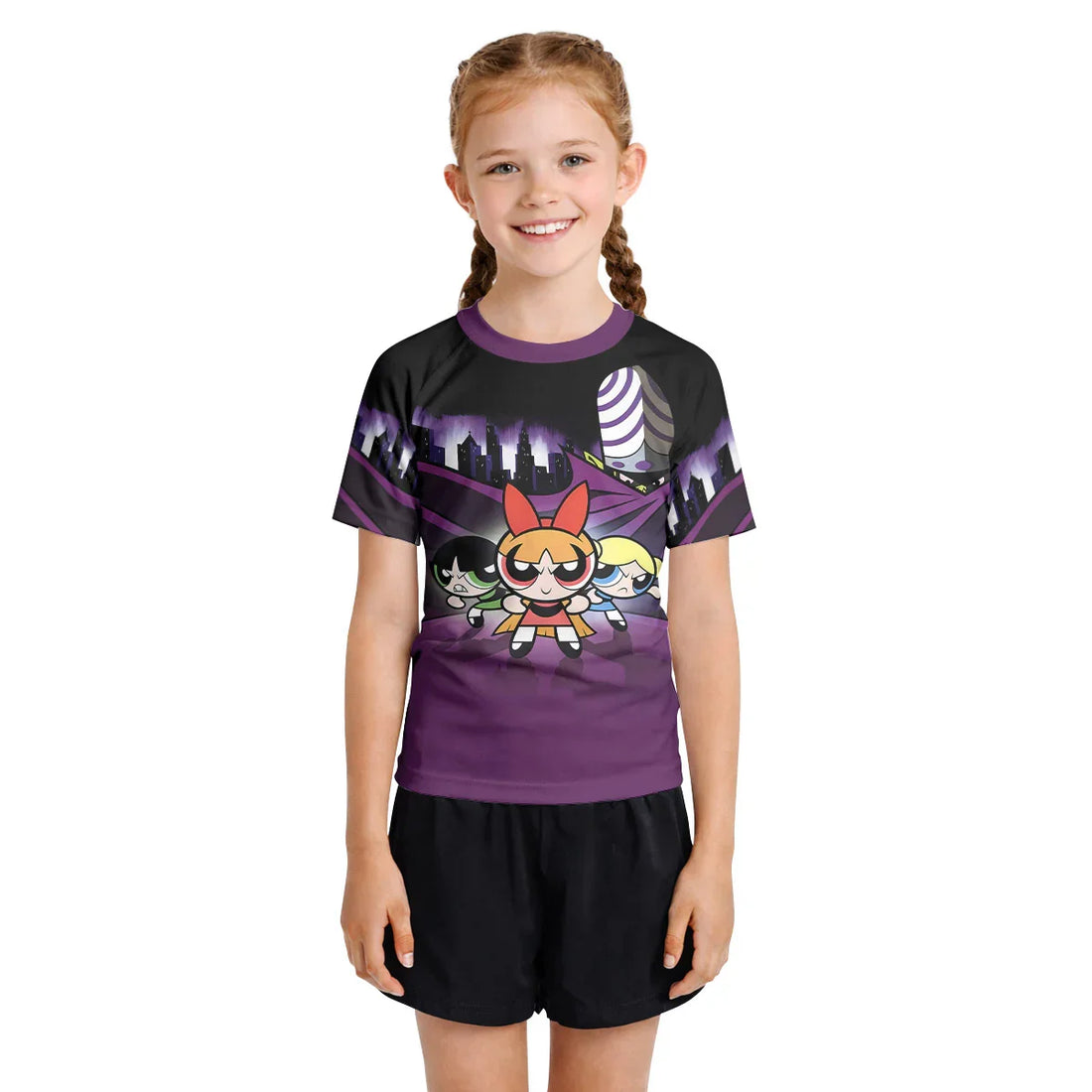 The Powerpuff Girls Versus Mojo Jojo Kids Rash Guard