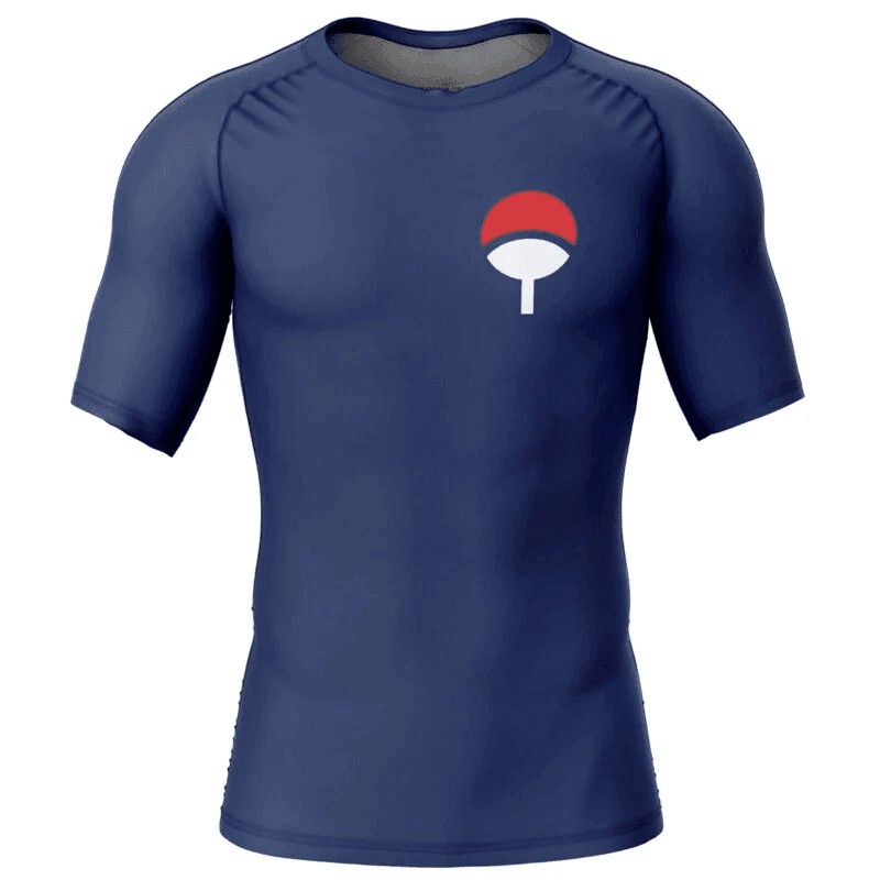 Uchiha Symbol Short Sleeve Rash Guard | Workout Shirt