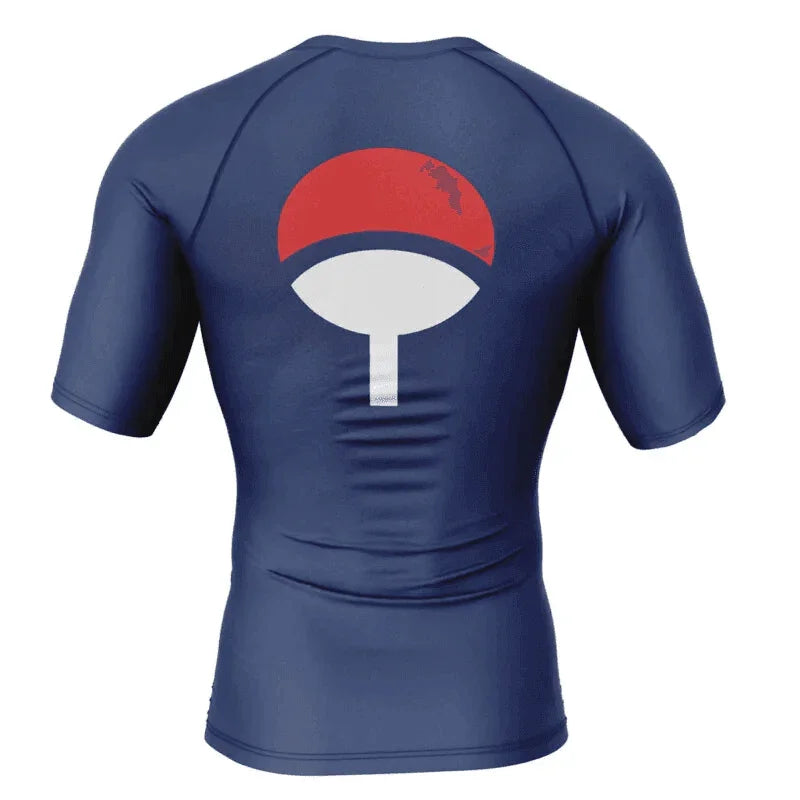 Uchiha Symbol Short Sleeve Rash Guard | Workout Shirt