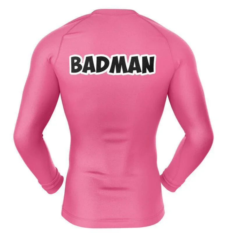 Pink Badman Vegeta Pink Badman Dragon Ball Z Rash Guard | Jiu Jitsu Rash Guard