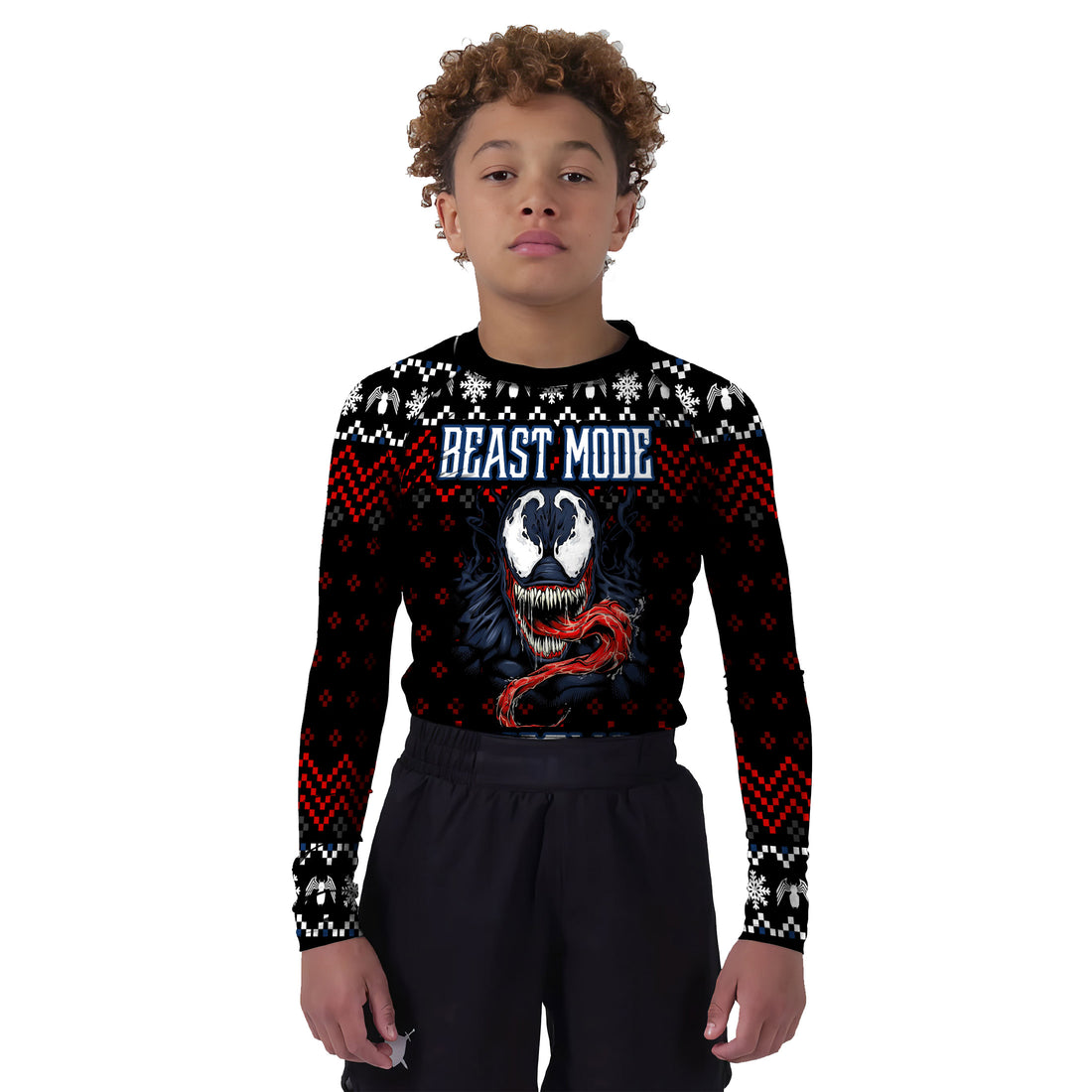 Venom Christmas Beast Mode Kids Rash Guard