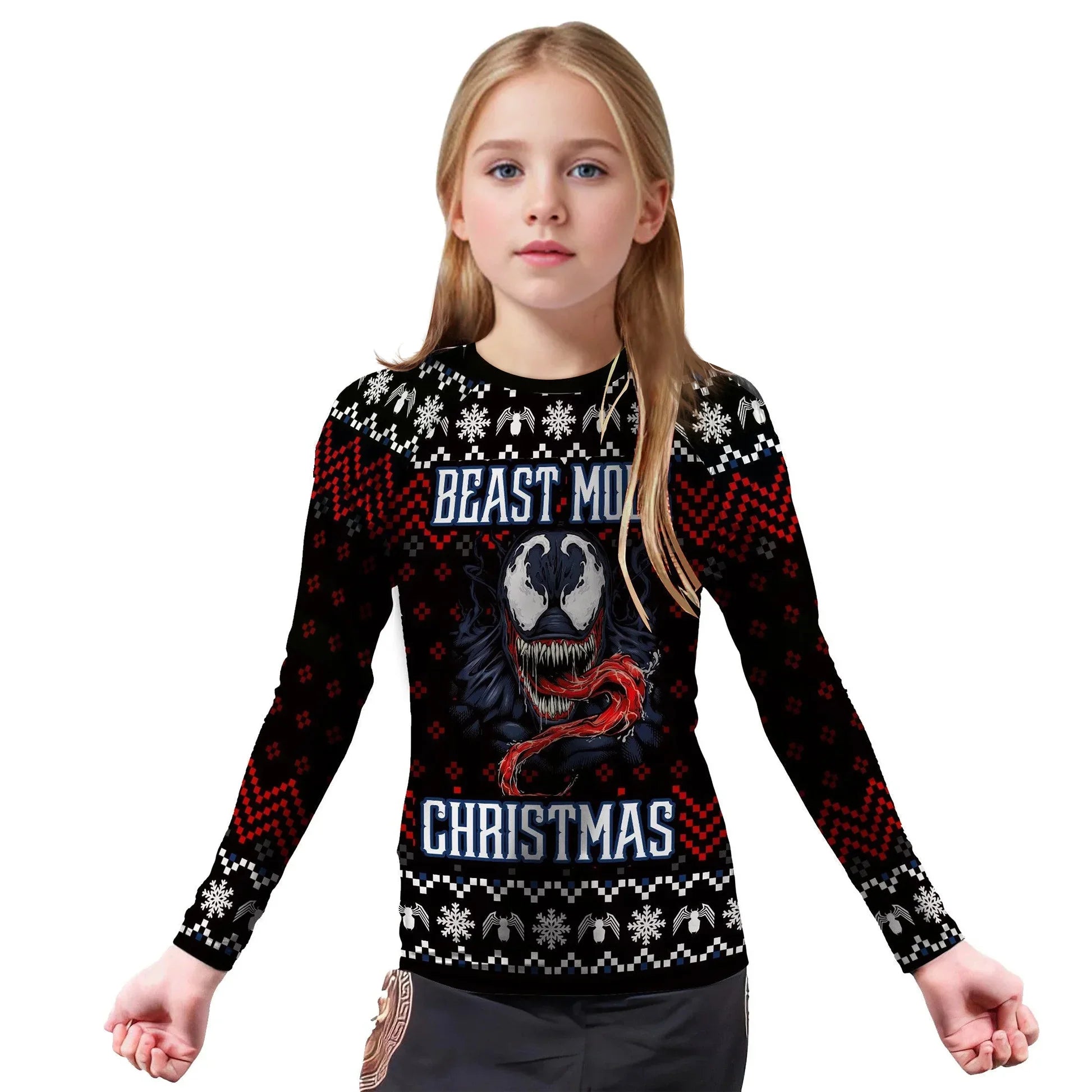 Venom Christmas Beast Mode Kids Rash Guard